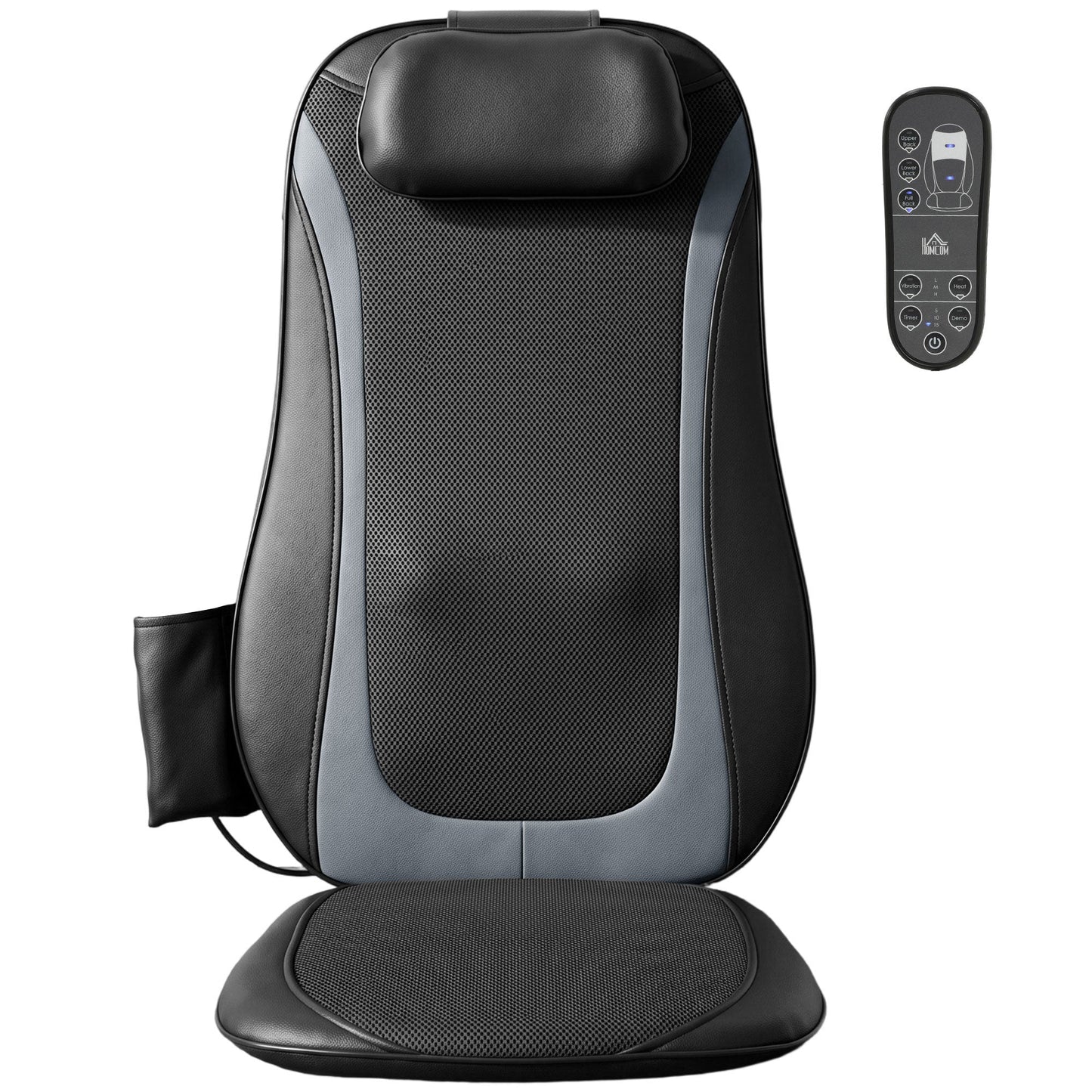 Back Massager with Heat, Deep Tissue Kneading Massage Chair with 3-Level Seat Vibration, Massage Chair Pad for Back Pain, Home Office Use, Gifts for Men and Women