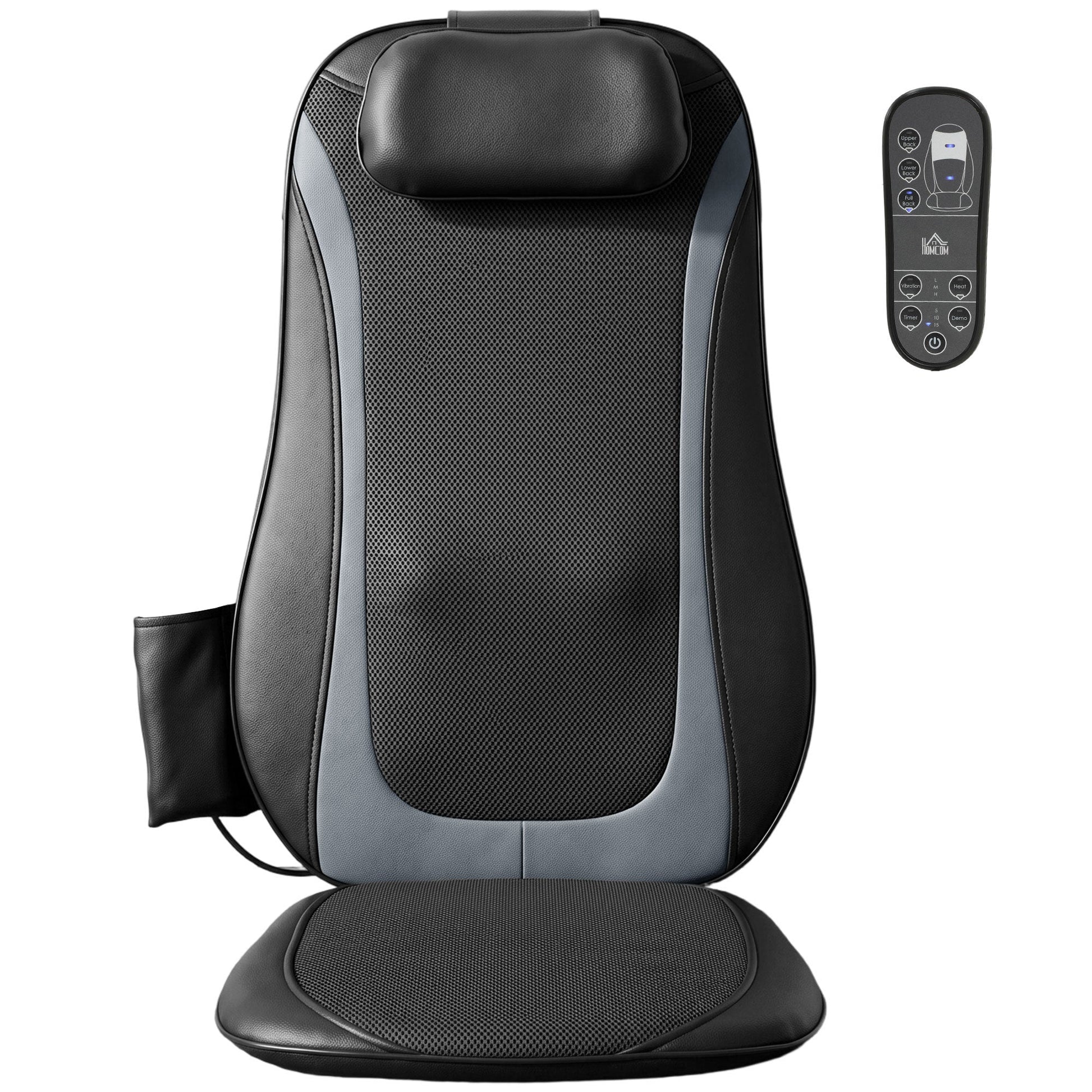 Back Massager with Heat, Deep Tissue Kneading Massage Chair with 3-Level Seat Vibration, Massage Chair Pad for Back Pain, Home Office Use, Gifts for Men and Women