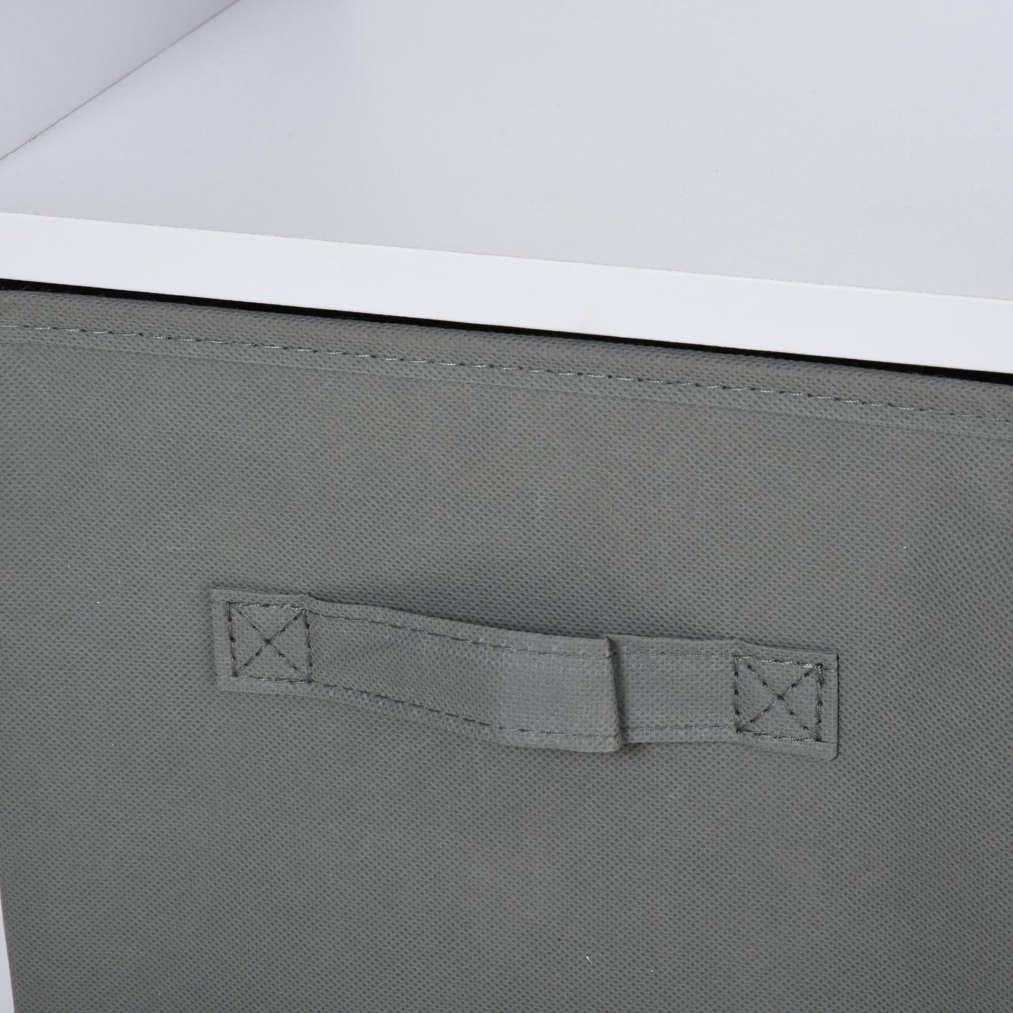 HOMCOM Freestanding 4 Cube Storage Cabinet Unit w/ 2 Fabric Drawers Handles Home Office Organisation Shelves Furniture