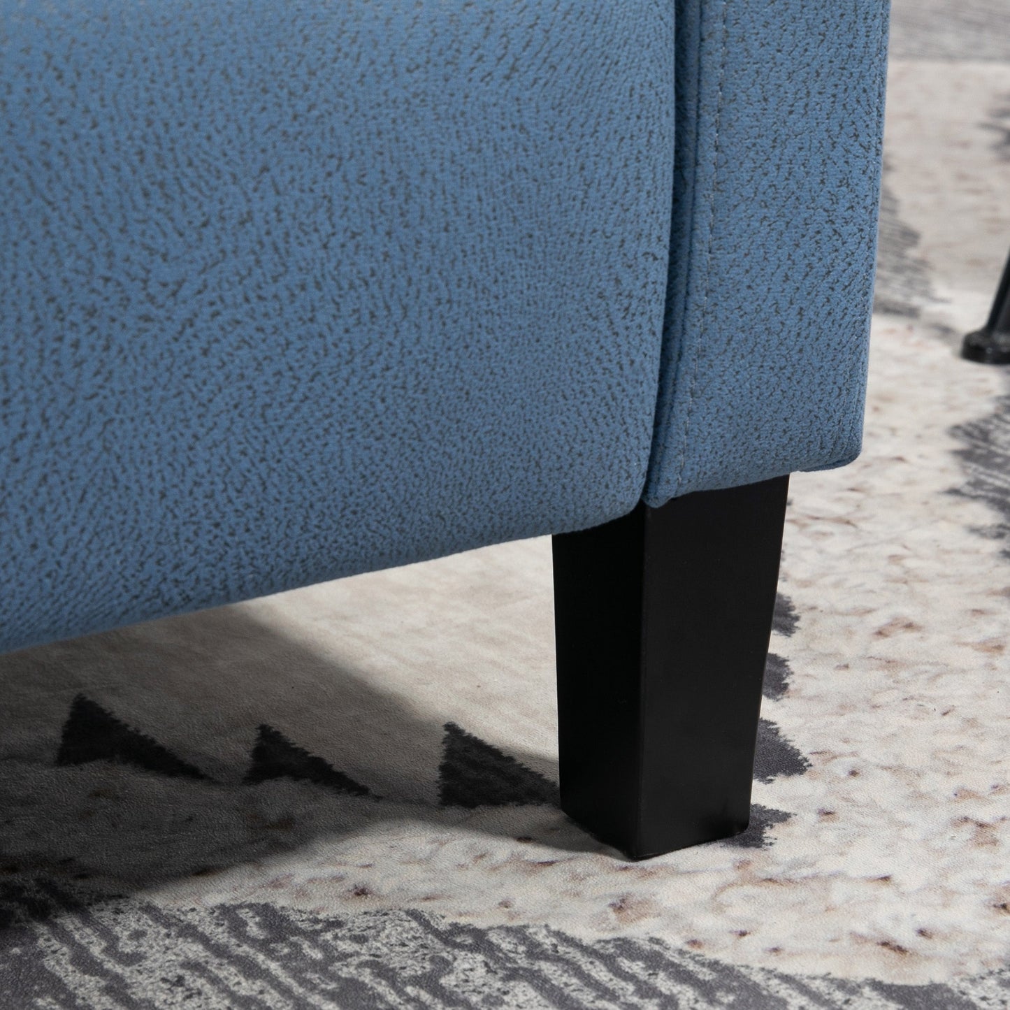 HOMCOM Wingback Push Back Recliner Armchair, Microfibre Cloth Reclining Chair with Leg Rest, Button Tufted, for Home Living Room Theater, Deep Blue