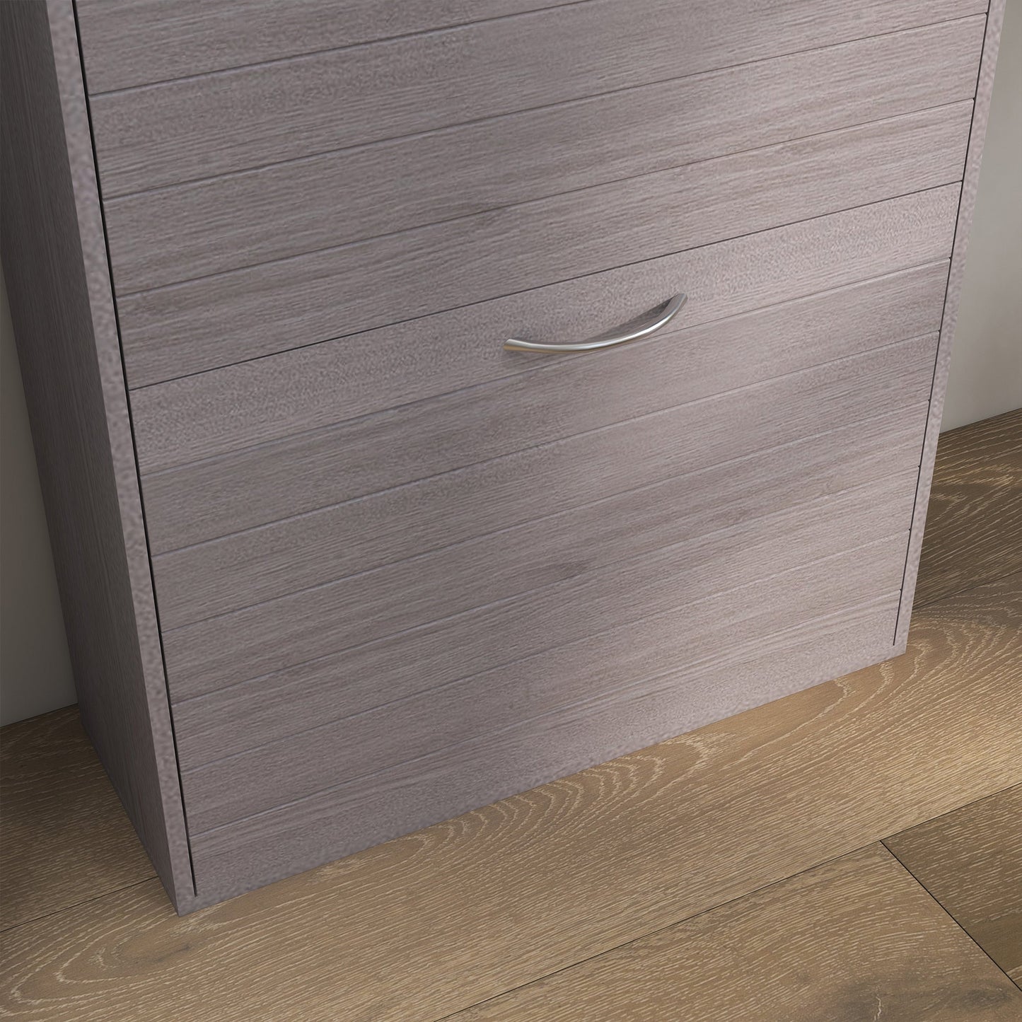 HOMCOM Narrow Shoe Cabinet, Slim Shoe Storage Cabinet with 3 Flip Drawers, 12 Pair of Shoes Organizer Hallway Entryway, Grey