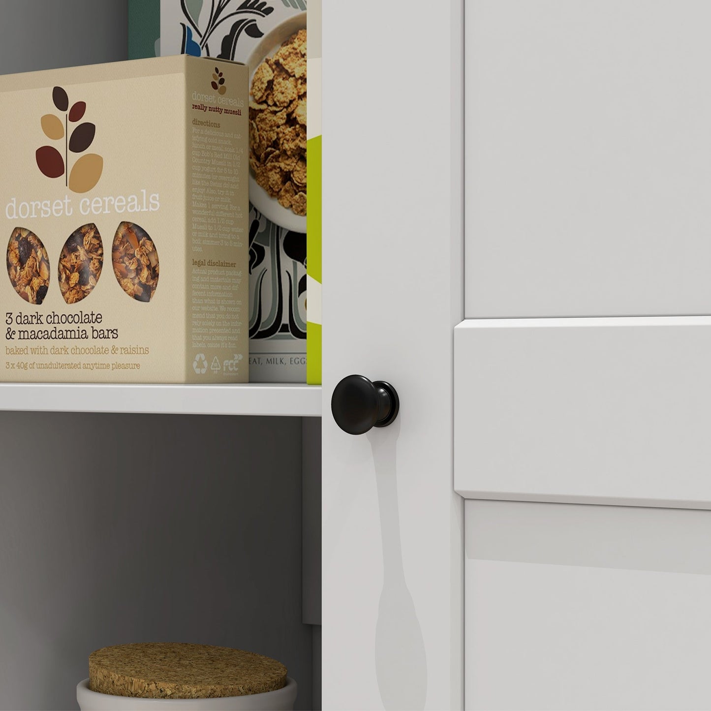 172cm Kitchen Cupboard, Freestanding Storage Cabinet with Doors and Shelves, Modern 2-Door Kitchen Pantry Cupboard for Dining Room, White