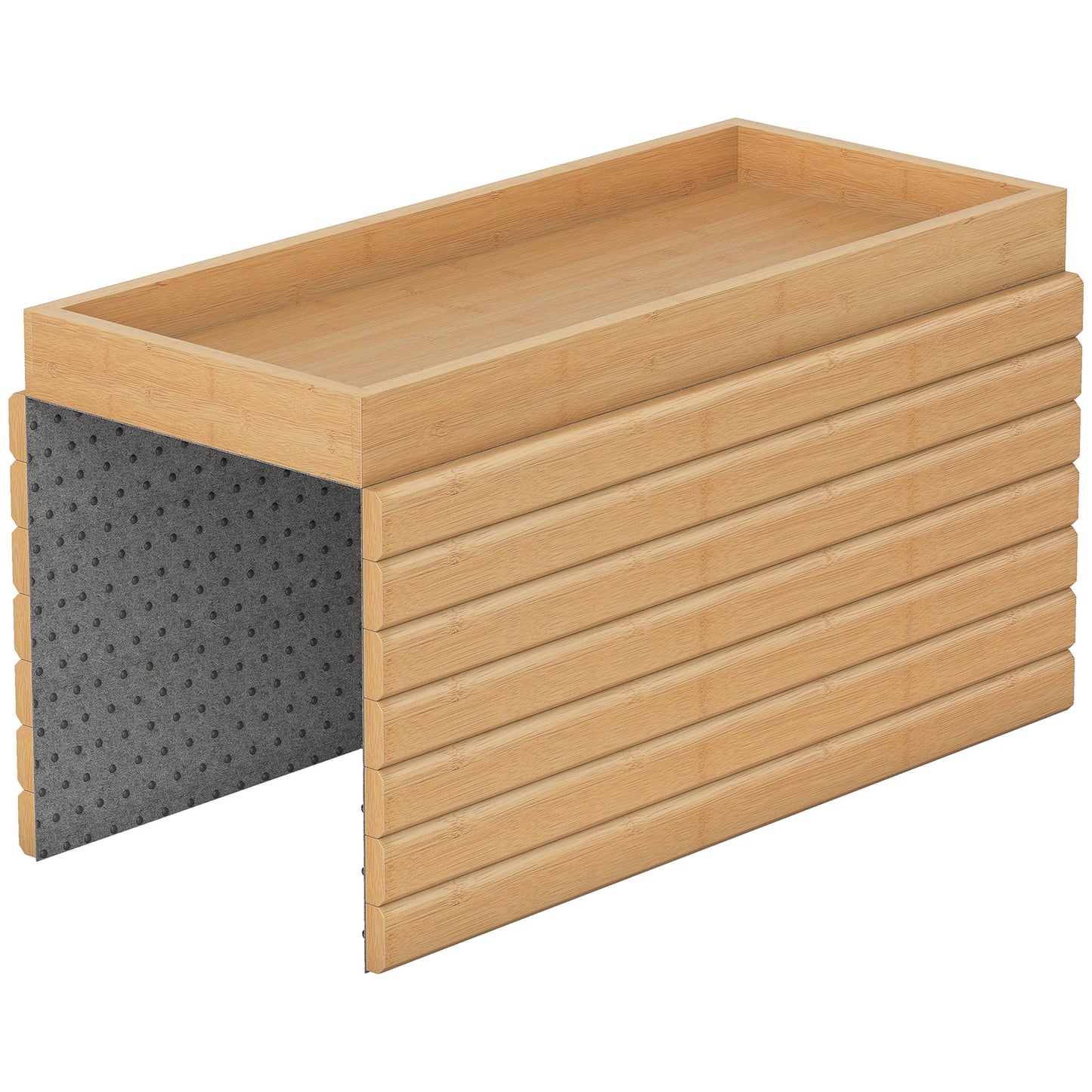 Bamboo Sofa Arm Tray, Foldable Anti-Slip Armrest Tray, Flexible Roll-up Couch Armrest Table for Drinks and Snacks, Natural Wood Finish