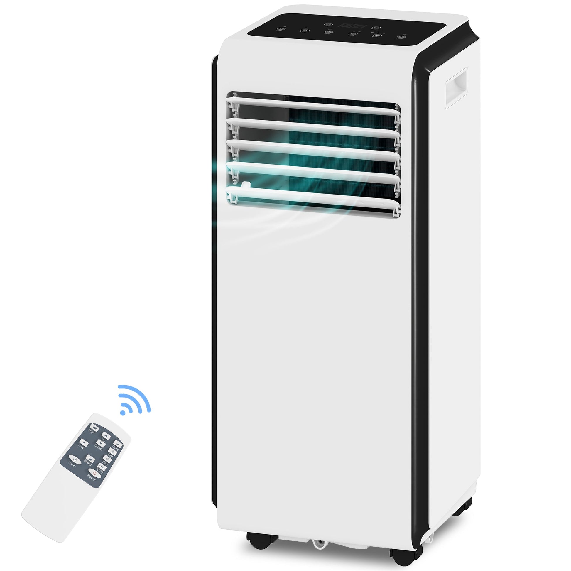 Portable Air Conditioner 7000 BTU, 4-in-1 Air Conditioning Unit with Cooling, Dehumidifier, Fan, Sleep Mode, Remote Control, 24H Timer, 2 Speeds, Child Lock, Window Kit, for Room up to 26 m²