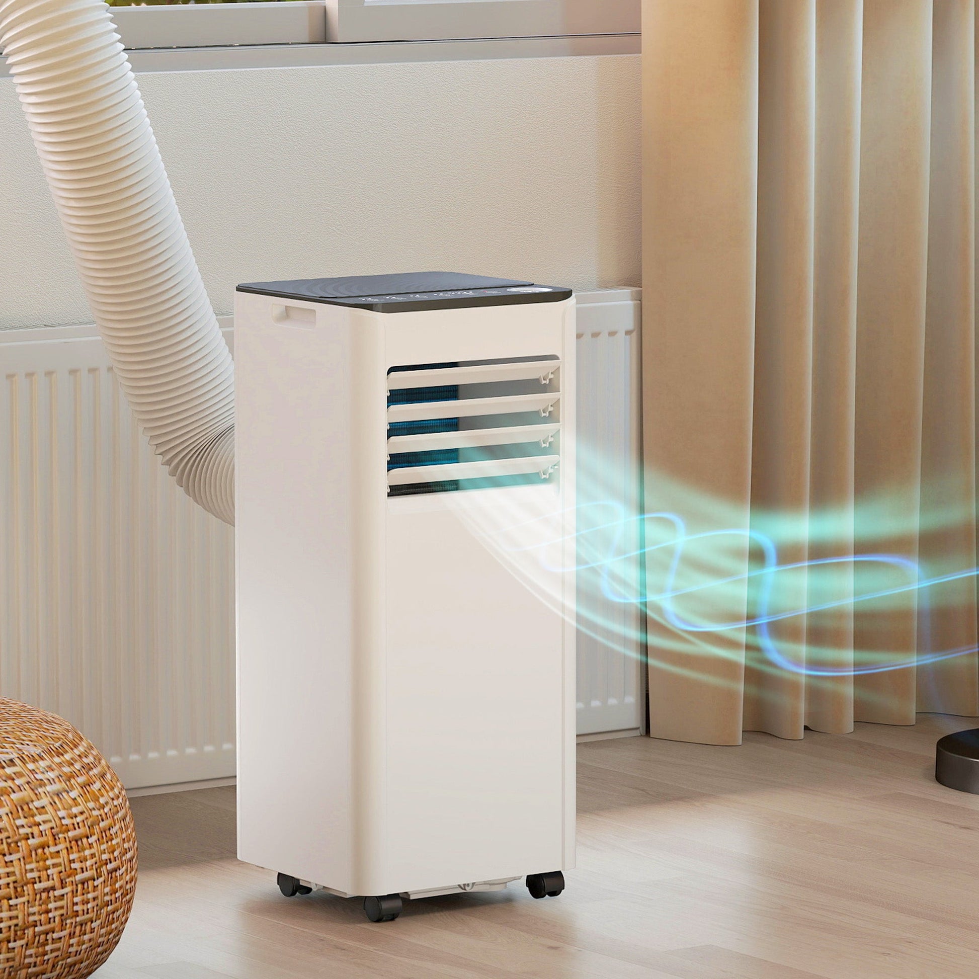 Portable Air Conditioner 9000 BTU, 4-in-1 Air Conditioning Unit with Cool, Dehumidifier, Fan, Sleep Mode, WiFi Voice Remote Control, 24H Timer, 2 Speeds, Window Kit, for Room up to 28 m²