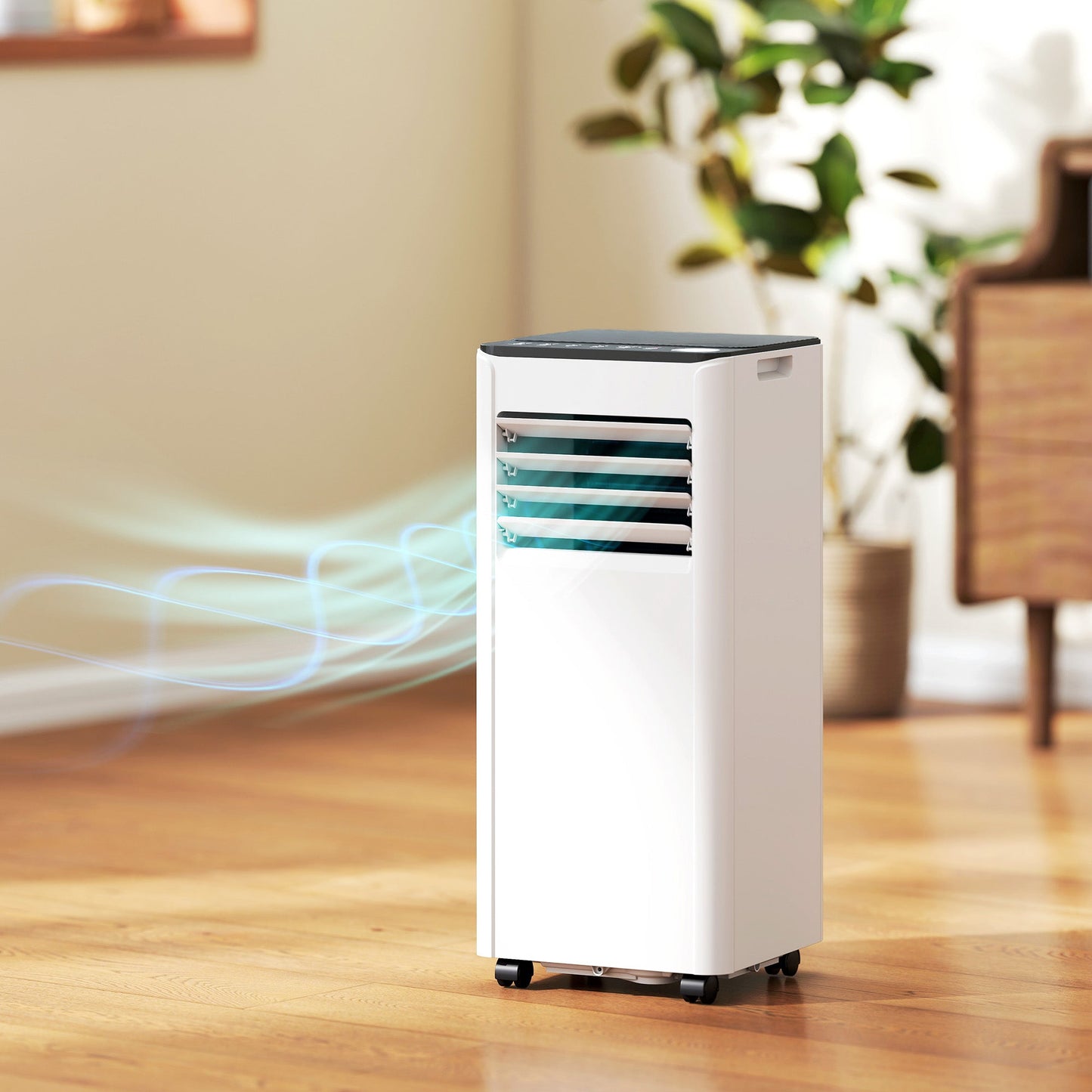 Portable Air Conditioner 9000 BTU, 4-in-1 Air Conditioning Unit with Cool, Dehumidifier, Fan, Sleep Mode, WiFi Voice Remote Control, 24H Timer, 2 Speeds, Window Kit, for Room up to 28 m²
