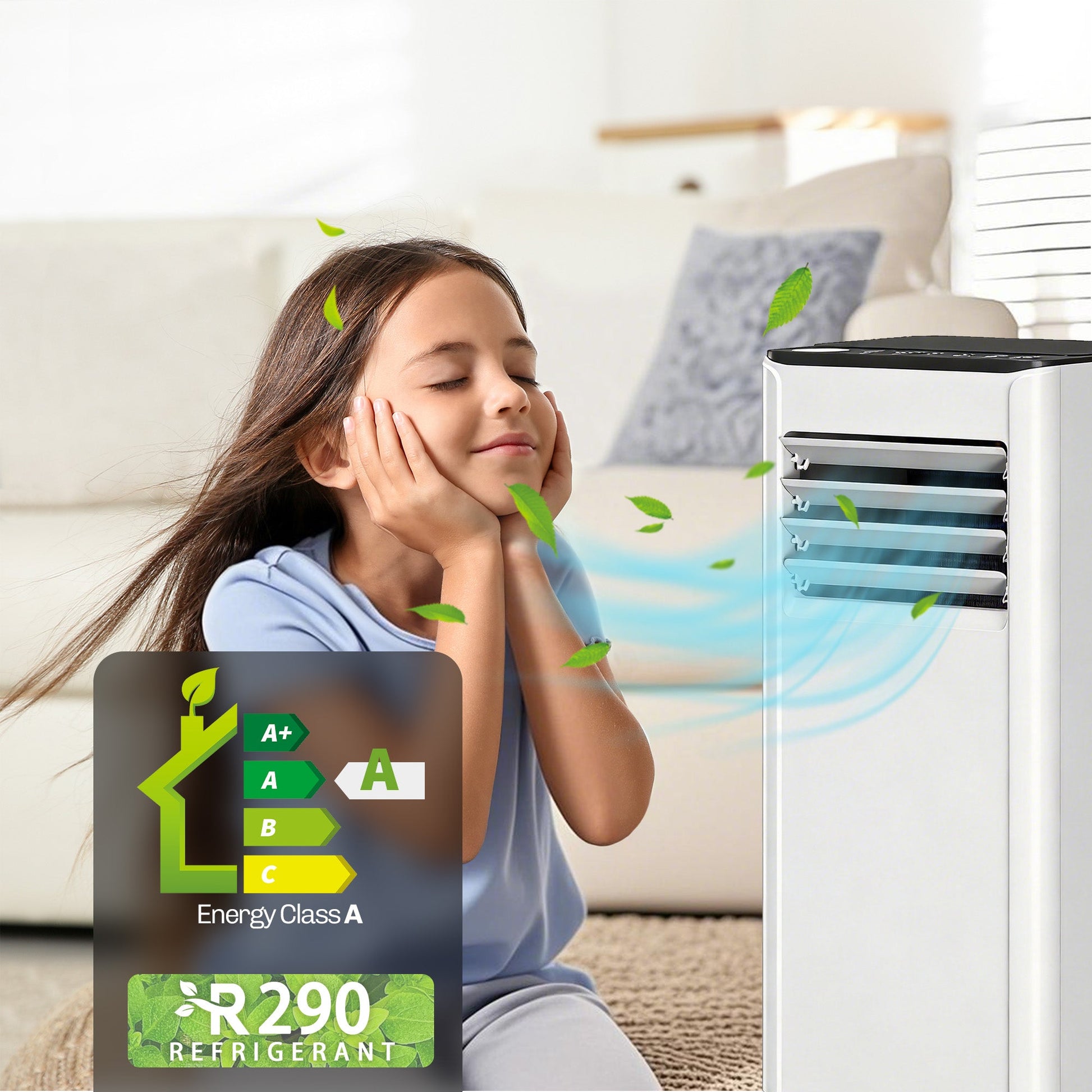 Portable Air Conditioner 5000 BTU, 4-in-1 Air Conditioning Unit with Cool, Dehumidifier, Fan, Sleep Mode, WiFi Voice Remote Control, 24H Timer, 2 Speeds, Window Kit, for Room up to 18 m²