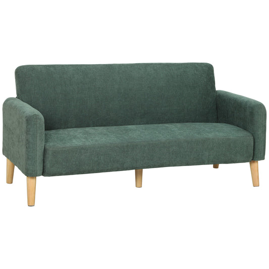 2 Seater Sofa, 160cm Velvet Small Couch with 20cm Thick Padding, Wide and Deep Seat, Plush Backrest, Loveseat Sofa Settee for Small Space, Living Room, Bedroom, Home Office, Dark Green
