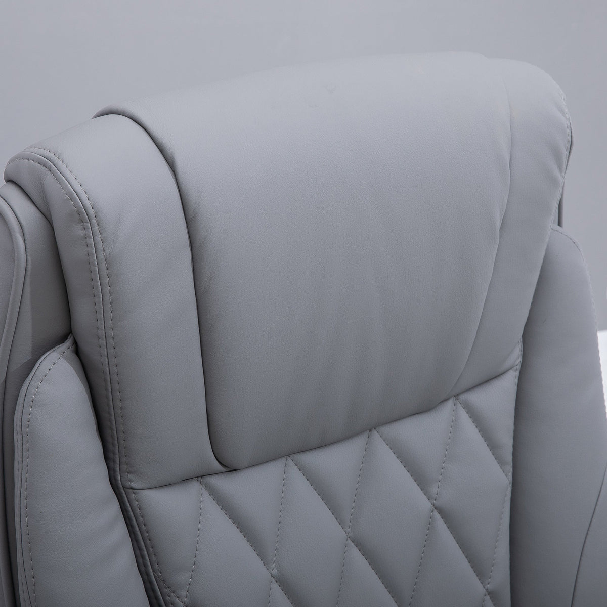 Vinsetto High Back Executive Office Chair Home Swivel PU Leather Chair, with Flip-up Arm, Wheels, Adjustable Height, Grey