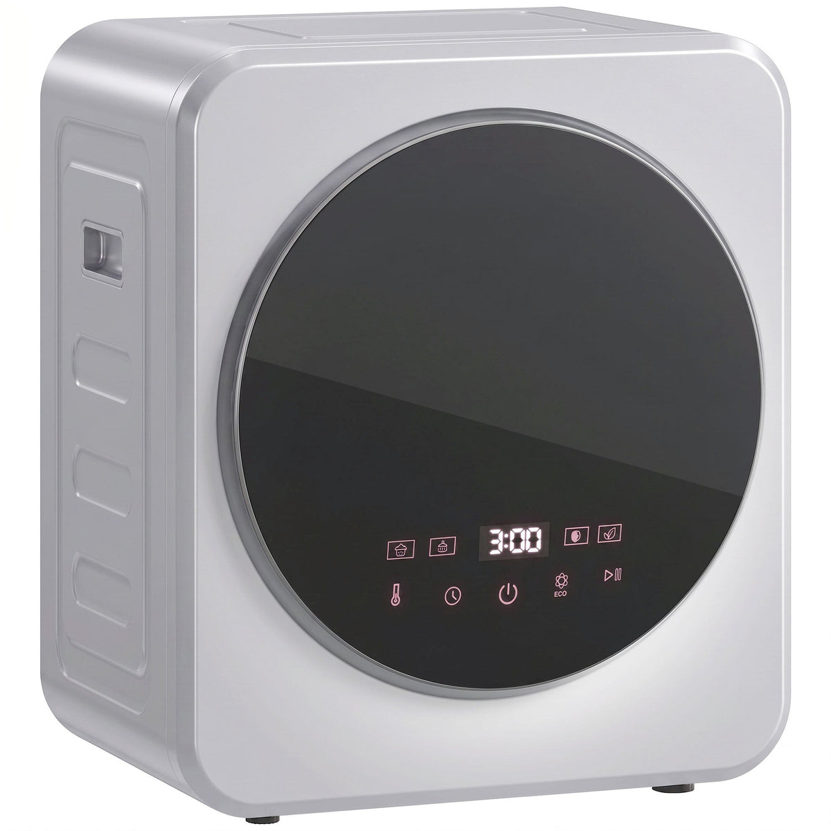 Vented Tumble Dryer, 4kg Wet Laundry/2.5kg Dry Capacity, 800W Compact Freestanding Front Tumble Dryer, Timer, Portable Small Clothes Drying Machine for Apartment, Home, Dorm, RVs, Silver