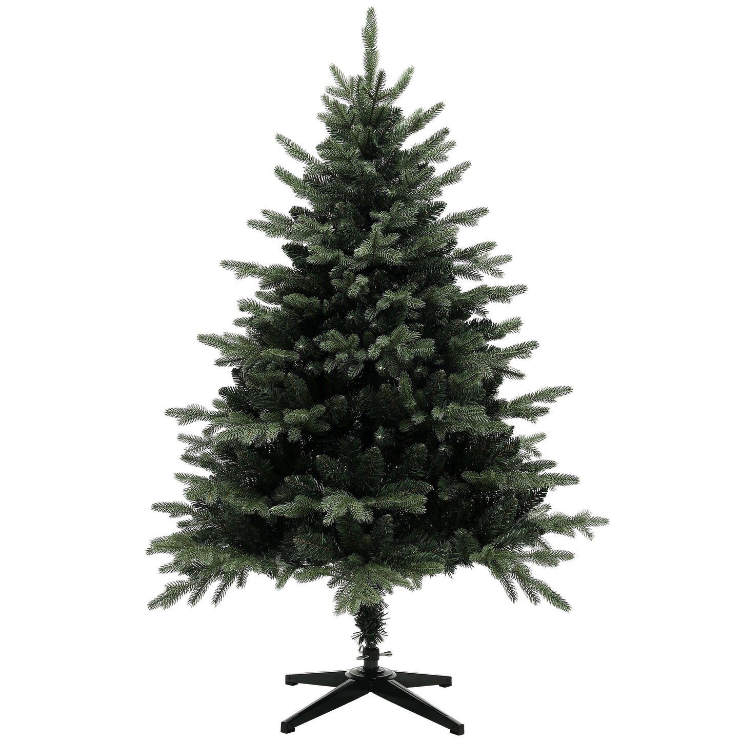HOMCOM 5ft Artificial Spurce Christmas Tree with 1121 Branch Tips and Foldable Steel Base, Realistic Hinged Xmas Tree, Holiday Décor for Home Office, Green