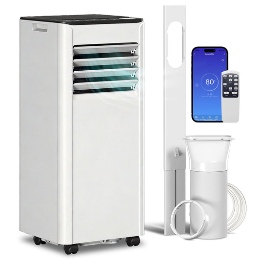 Portable Air Conditioner 7000 BTU, 4-in-1 Air Conditioning Unit with Cool, Dehumidifier, Fan, Sleep Mode, WiFi Voice Remote Control, 24H Timer, 2 Speeds, Window Kit, for Room up to 26 m²