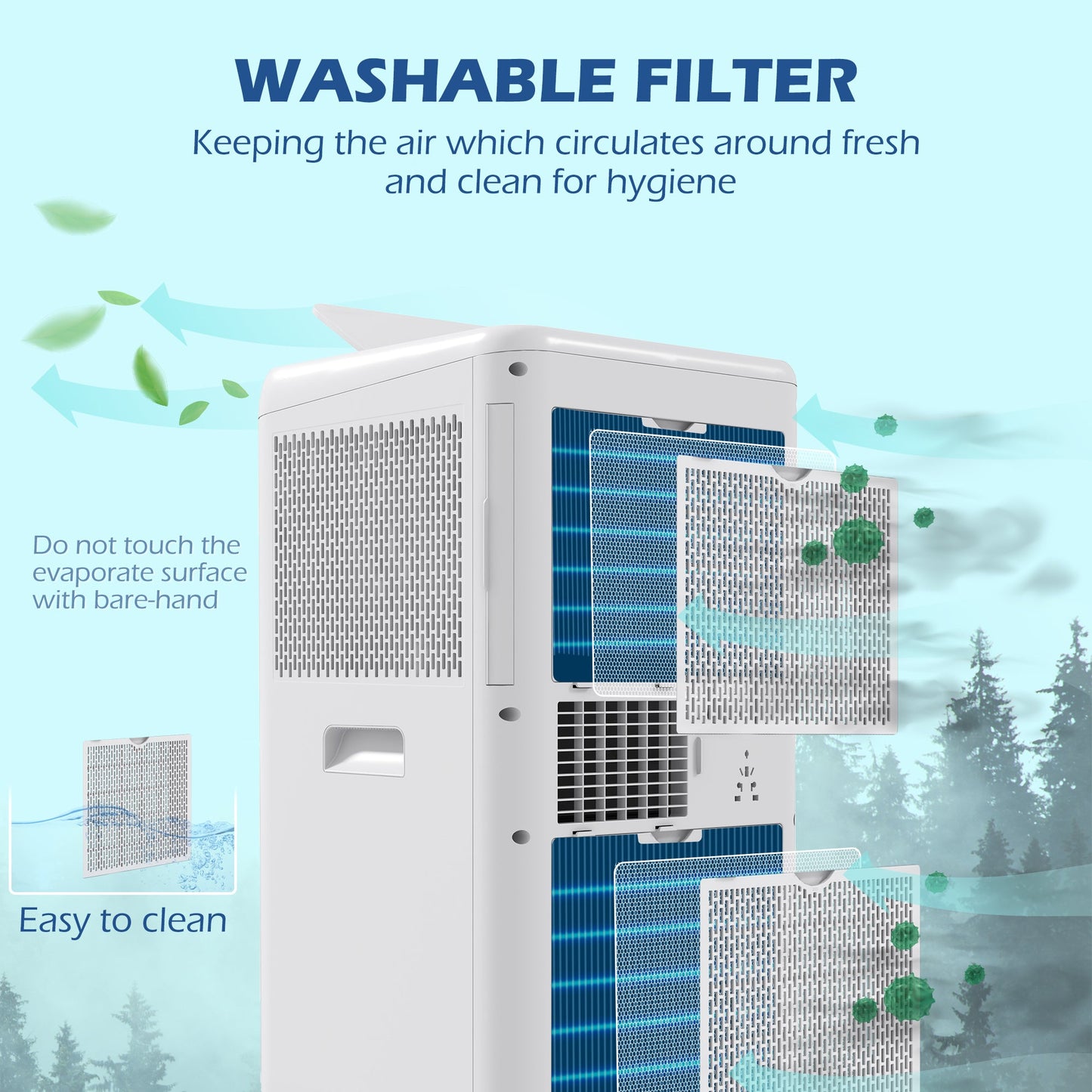 HOMCOM 12000 BTU Portable Air Conditioner, 5 in 1 Air Conditioning Unit, Dehumidifier with Remote, LED Display, 2 Speeds, 24H Timer, Child Lock, Window Venting Kit, 28m², A Energy Efficiency