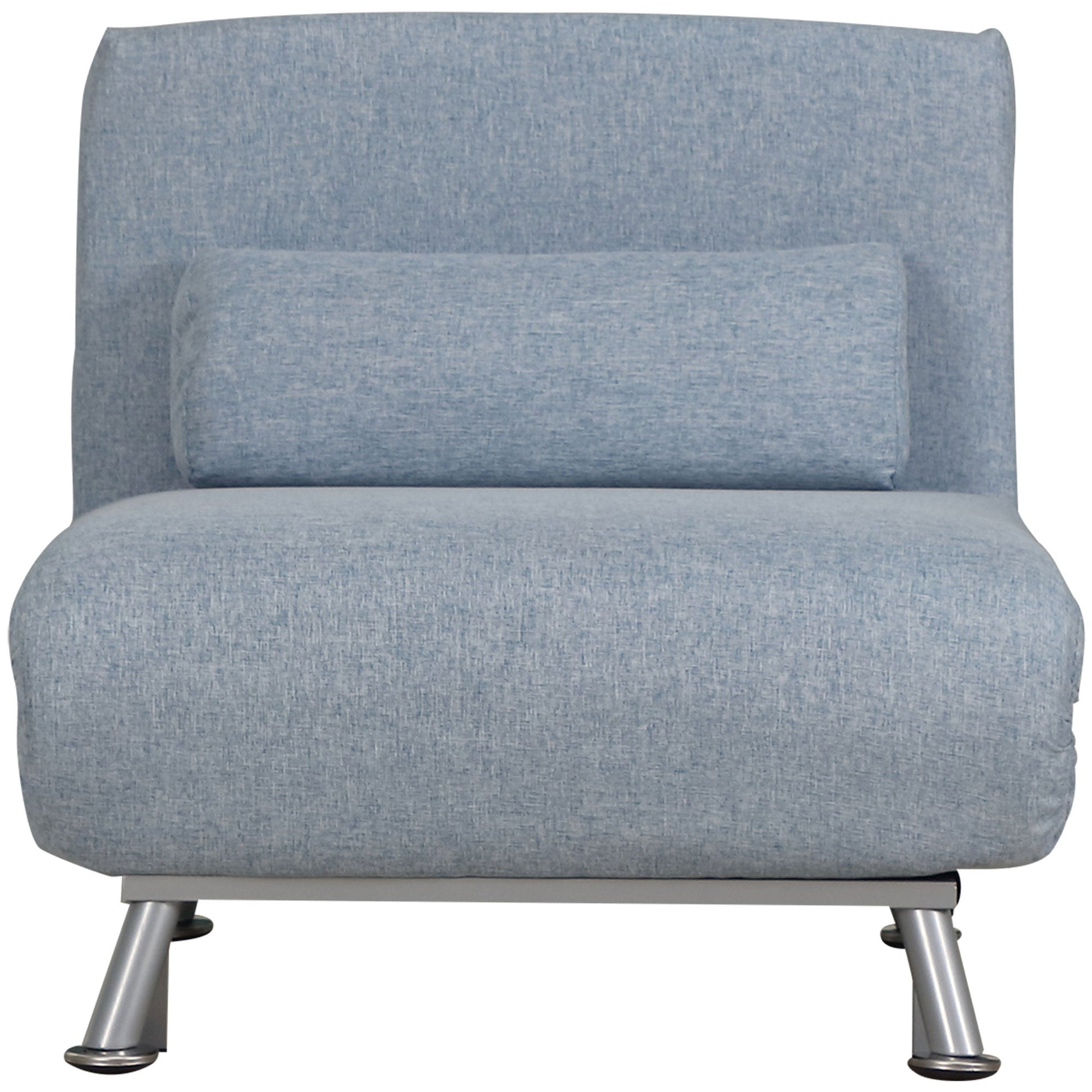 HOMCOM Linen Single Chair Bed, 3-in-1 Convertible Sleeper Chair with Adjustable Backrest, Pillow, for Living Room, Bedroom, Sky Blue
