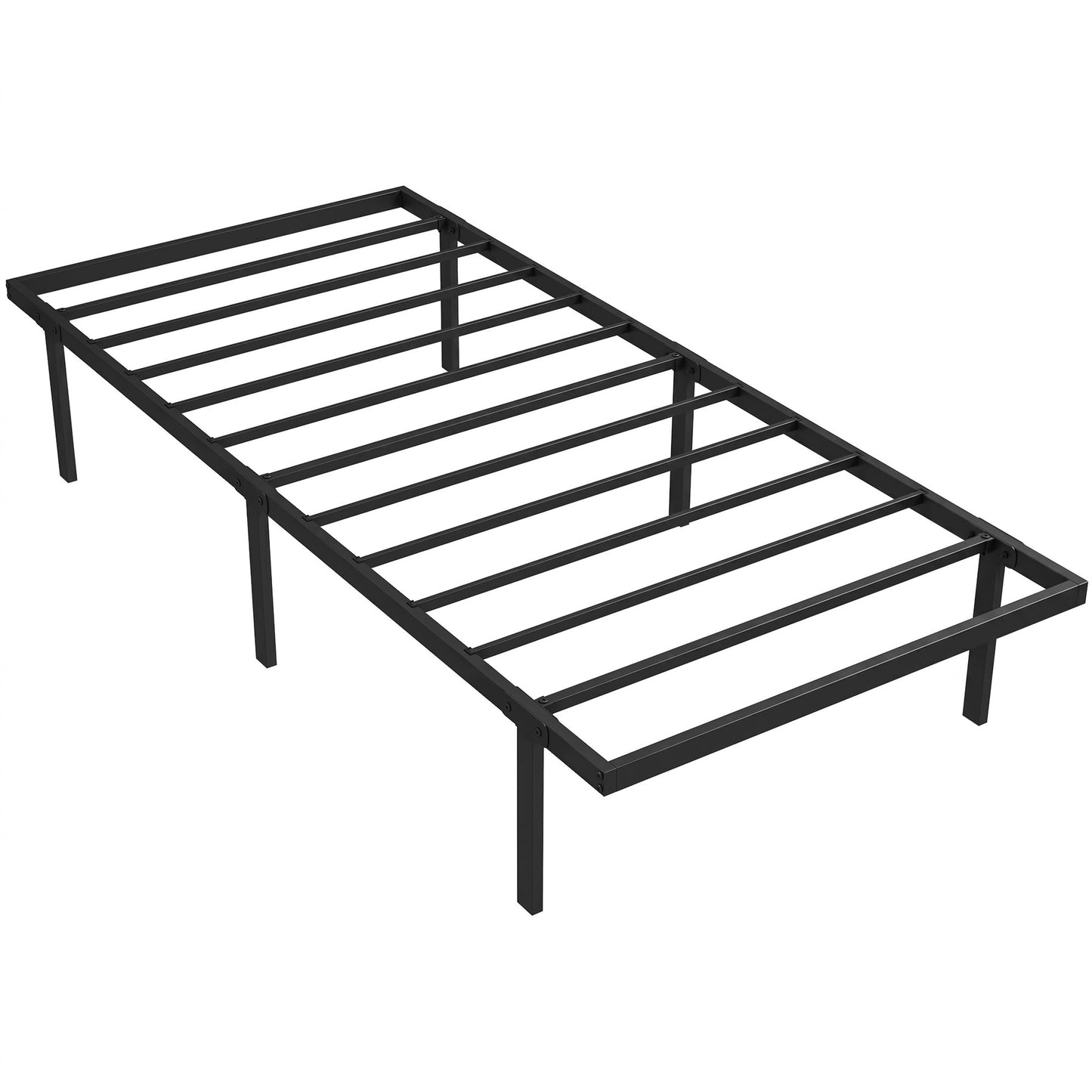 3ft Single Bed Frame with Underbed Storage, 35.5 cm Height, Metal Platform Bed Frame with Steel Slat Support, Noise-Free, No Box Spring Needed, Easy Assembly, Black