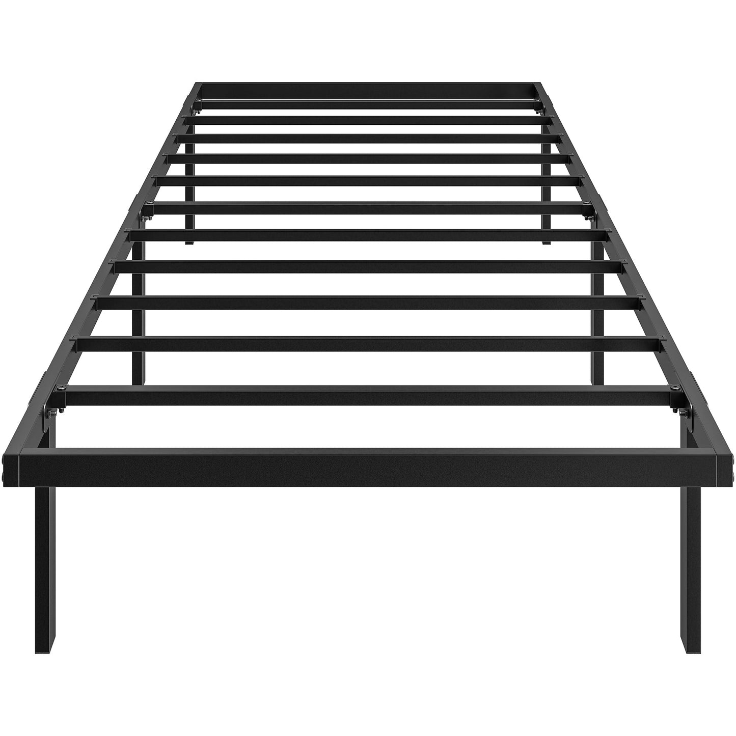 3ft Single Bed Frame with Underbed Storage, 35.5 cm Height, Metal Platform Bed Frame with Steel Slat Support, Noise-Free, No Box Spring Needed, Easy Assembly, Black