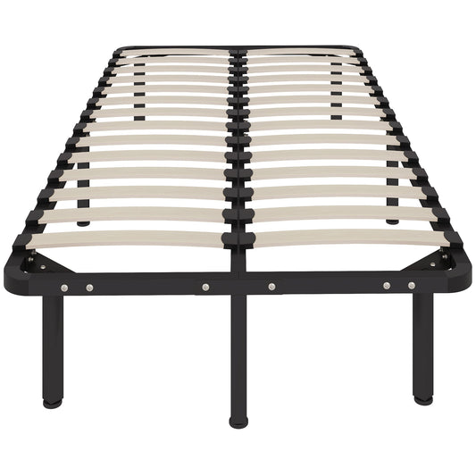 3ft Single Bed Frame, Metal Platform Bed Frame with 2 x 14 Wood Slats, No Box Spring Needed, Underbed Storage, Easy to Assemble, Black