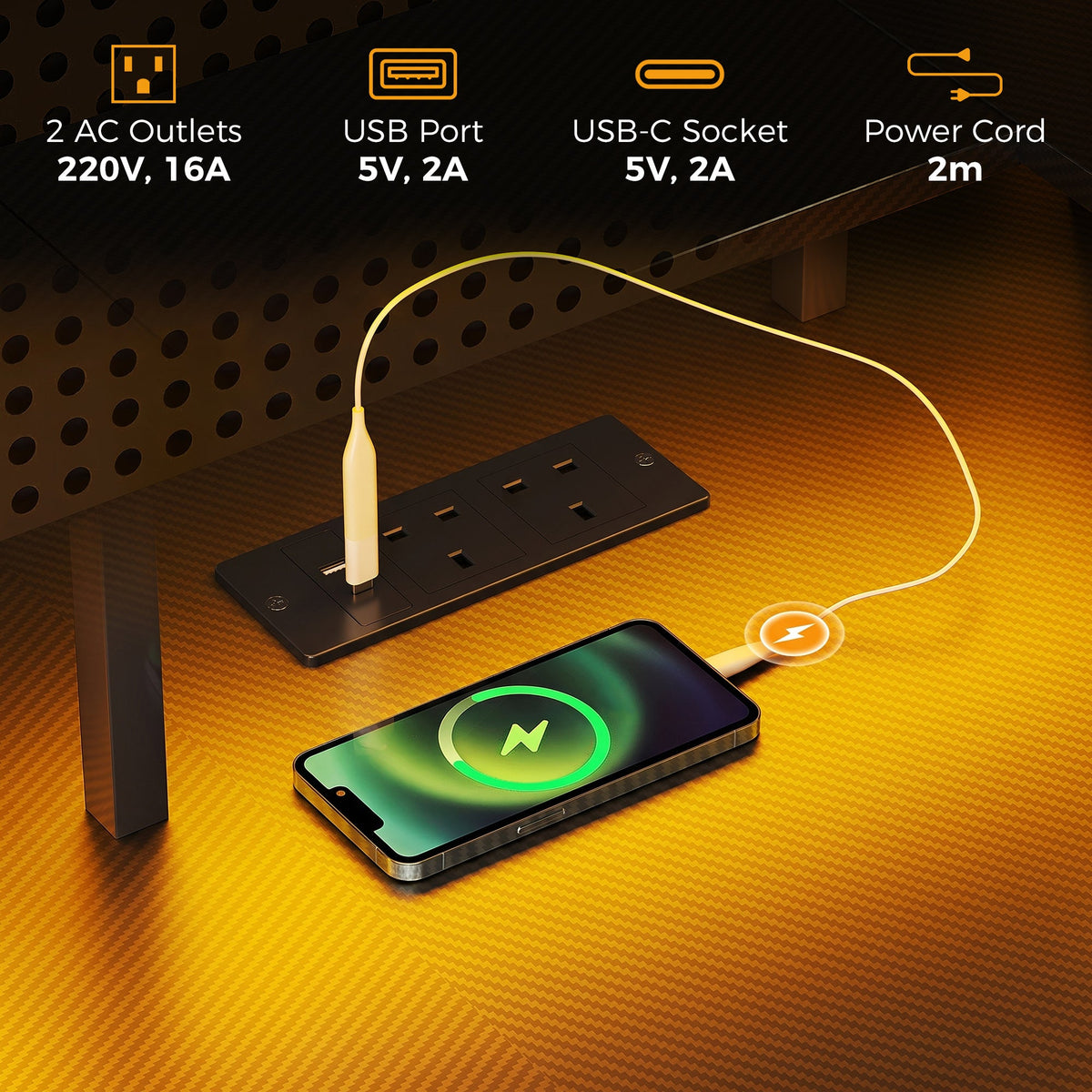 L Shaped Gaming Desk with LED Lights and Power Outlets, 150cm Corner Computer Desk with Monitor Stand and Storage Shelves, Home Office Desk for Small Space, Black Gaming Texture