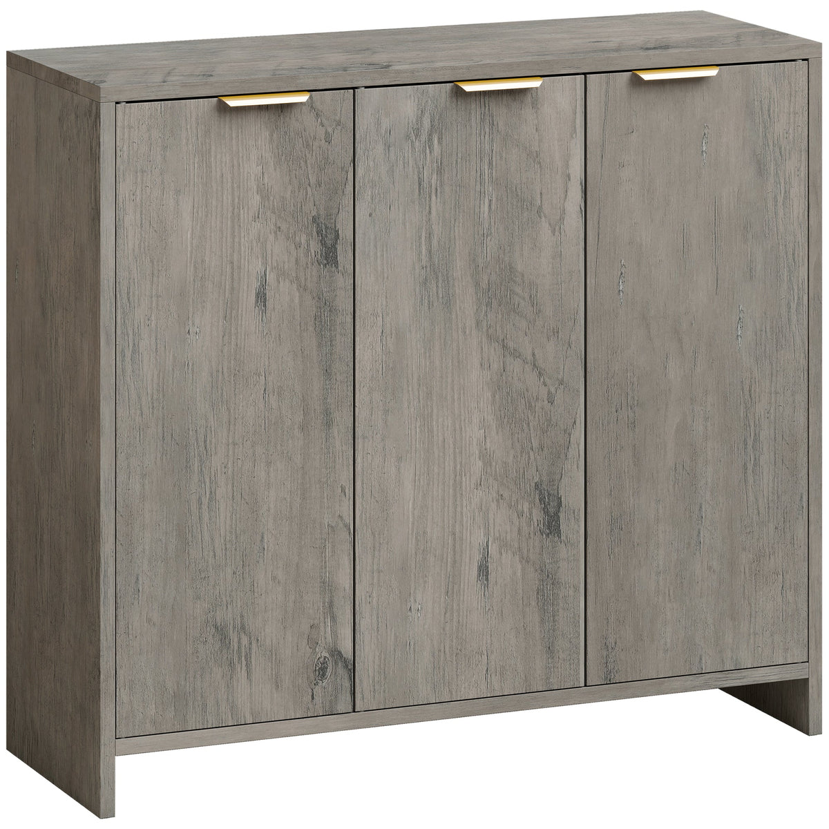 Sideboard Cabinet, Modern Storage Cabinet with 3 Doors and Adjustable Shelves, Freestanding Kitchen Cupboard for Living Room, Dining Room, 100 x 35 x 90 cm, Grey