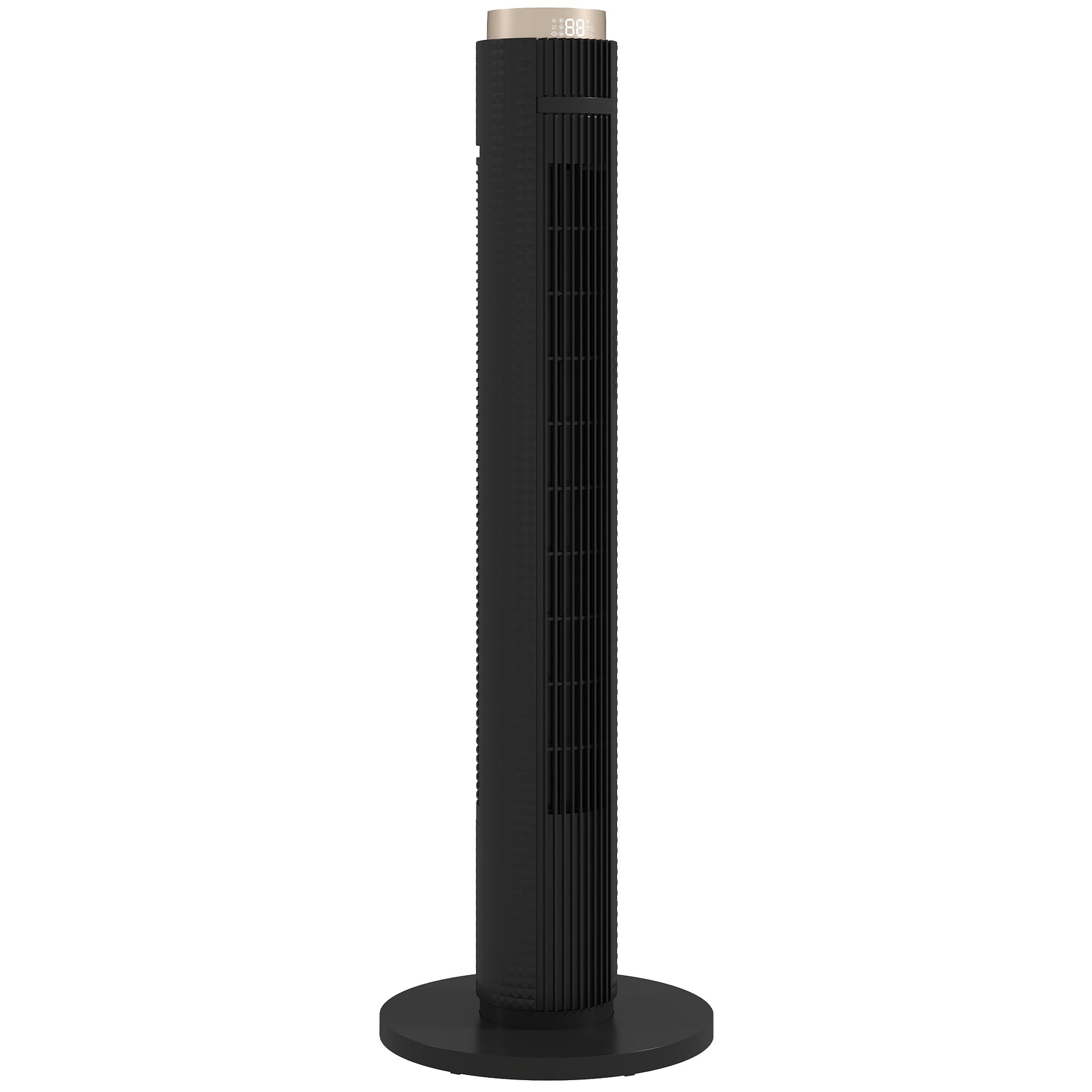 Tower Fan, Standing Floor Fan with Remote Control, WiFi App Control, 65° Oscillating, 3 Speed 4 Modes, 12 Hour Timer and Night Light for Bedroom Office, Black