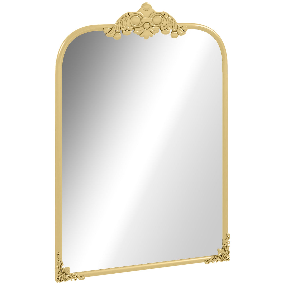 Wall Mirror, Decorative Baroque Mirror with Metal Frame, for Bedroom and Living Room, 60 x 87 cm, Gold Tone