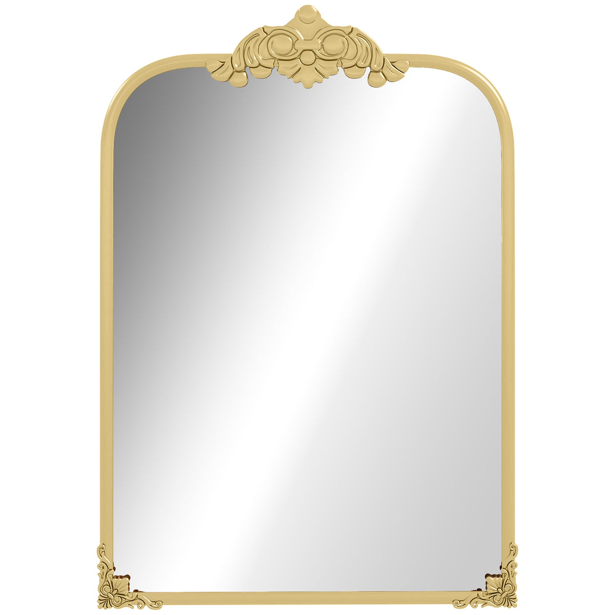 Wall Mirror, Decorative Baroque Mirror with Metal Frame, for Bedroom and Living Room, 60 x 87 cm, Gold Tone