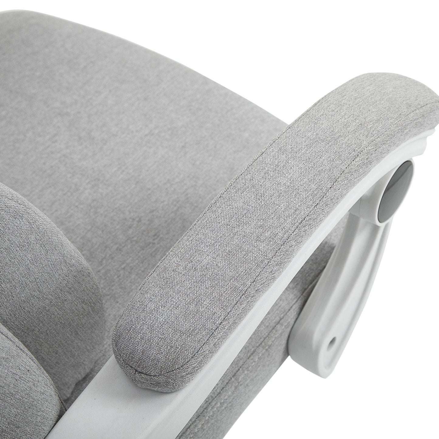Vinsetto Office Chair, Ergonomic Desk Chair, High Back Fabric Work Chair with 160° Reclining Backrest, Retractable Footrest, Neck and Lumbar Pillow for Home and Study, Grey
