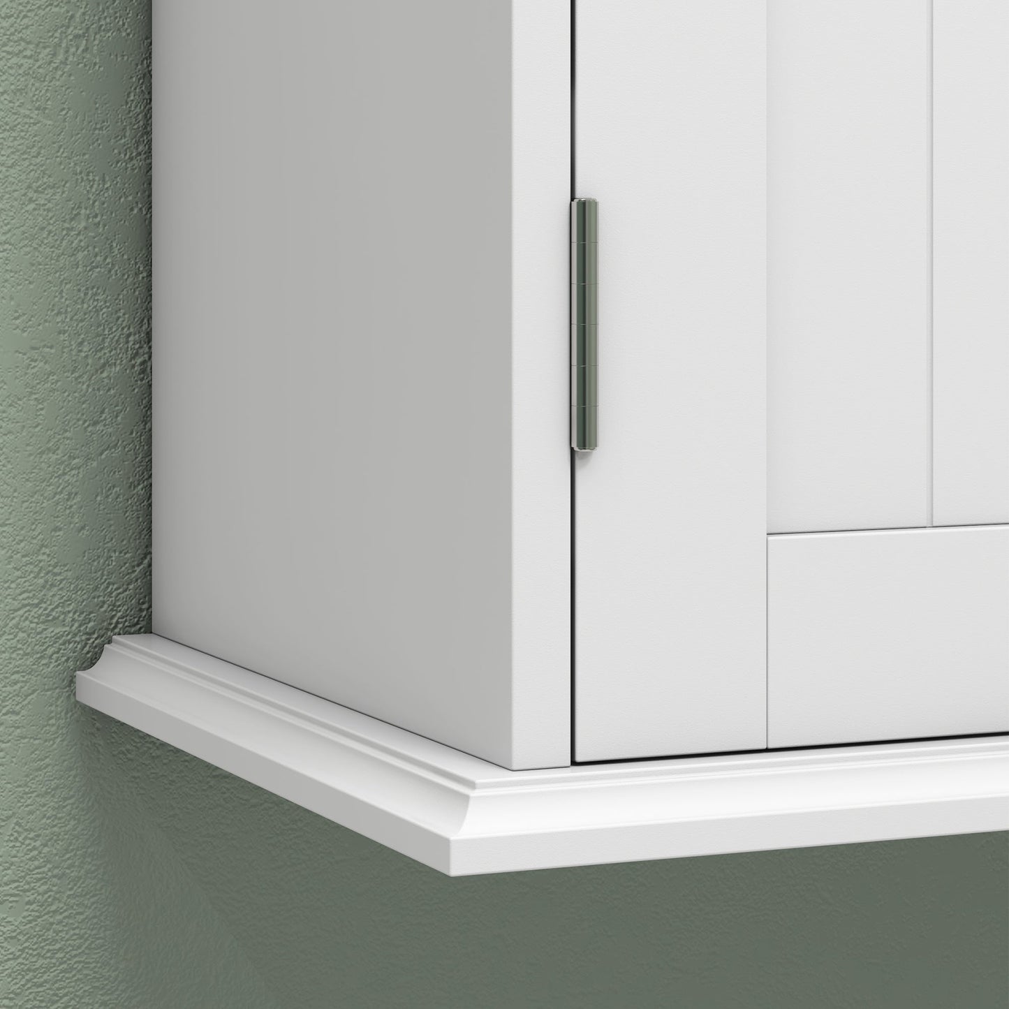 Bathroom Wall Cabinet, 3-Tier Wall-Mounted Bathroom Storage Cabinet with Adjustable Shelf, 2 Doors, Space Saver Medicine Cupboard, 53 x 22 x 61 cm, White
