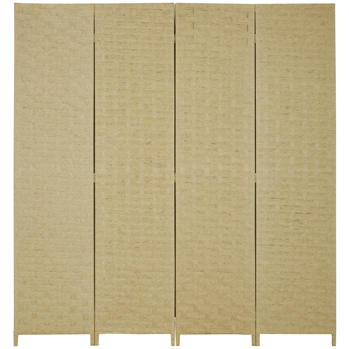 HOMCOM 4-Panel Room Dividers, Wave Fibre Freestanding Folding Privacy Screen Panels, Partition Wall Divider for Indoor Bedroom Office, 170 cm, Brown