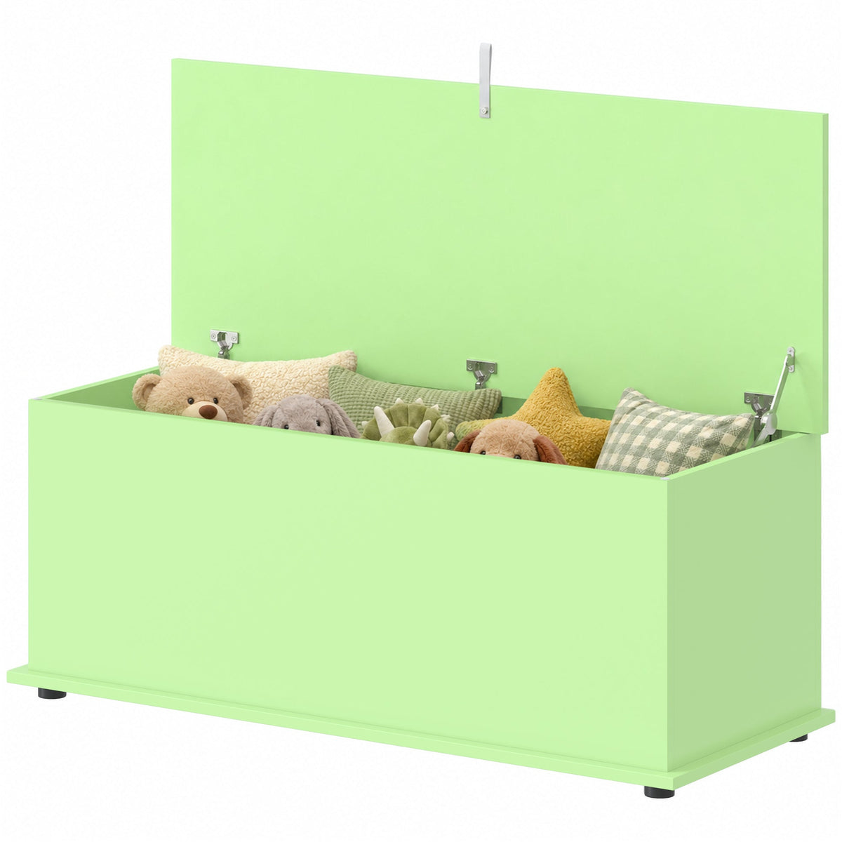 Storage Chest, Large 114L Blanket Box, Shoe Bench with Safety Hinged Lid, Storage Trunk, Bed End Bench for Bedroom, Hallway, Living room, Playroom, 100 x 40 x 40cm, Green