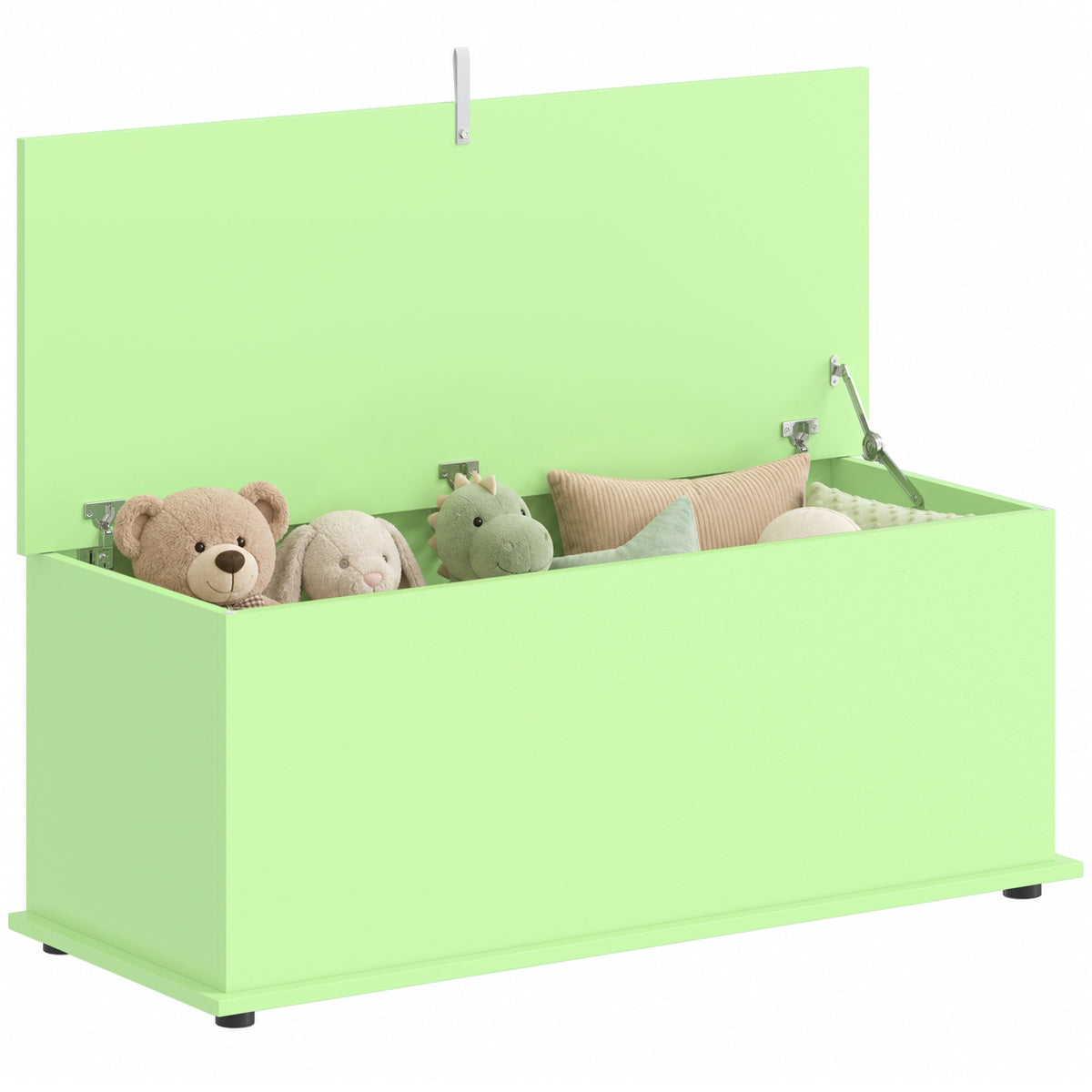 Storage Chest, Large 114L Blanket Box, Shoe Bench with Safety Hinged Lid, Storage Trunk, Bed End Bench for Bedroom, Hallway, Living room, Playroom, 100 x 40 x 40cm, Green