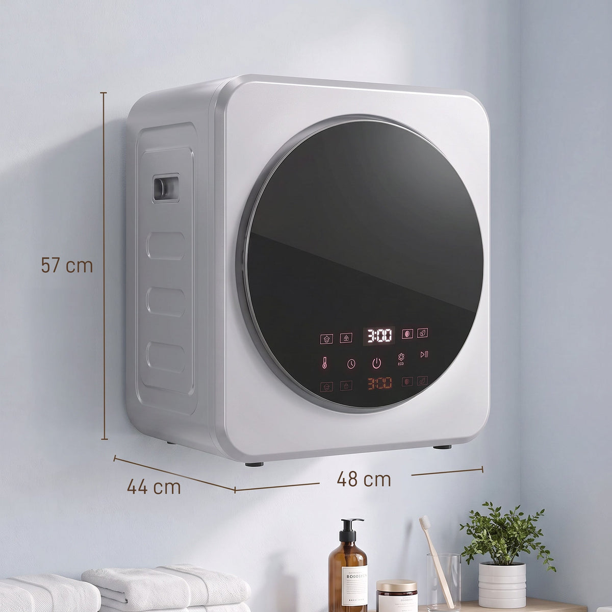 Vented Tumble Dryer, 4kg Wet Laundry/2.5kg Dry Capacity, 800W Compact Freestanding Front Tumble Dryer, Timer, Portable Small Clothes Drying Machine for Apartment, Home, Dorm, RVs, Silver