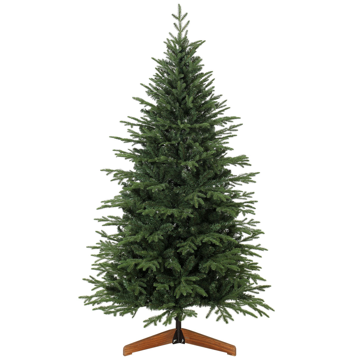 6ft Artificial Christmas Tree, Full Hinged Xmas Tree with 2081 PE & PVC Tips, Solid Pine Wood Stand for Home Office Holiday Decoration, Green