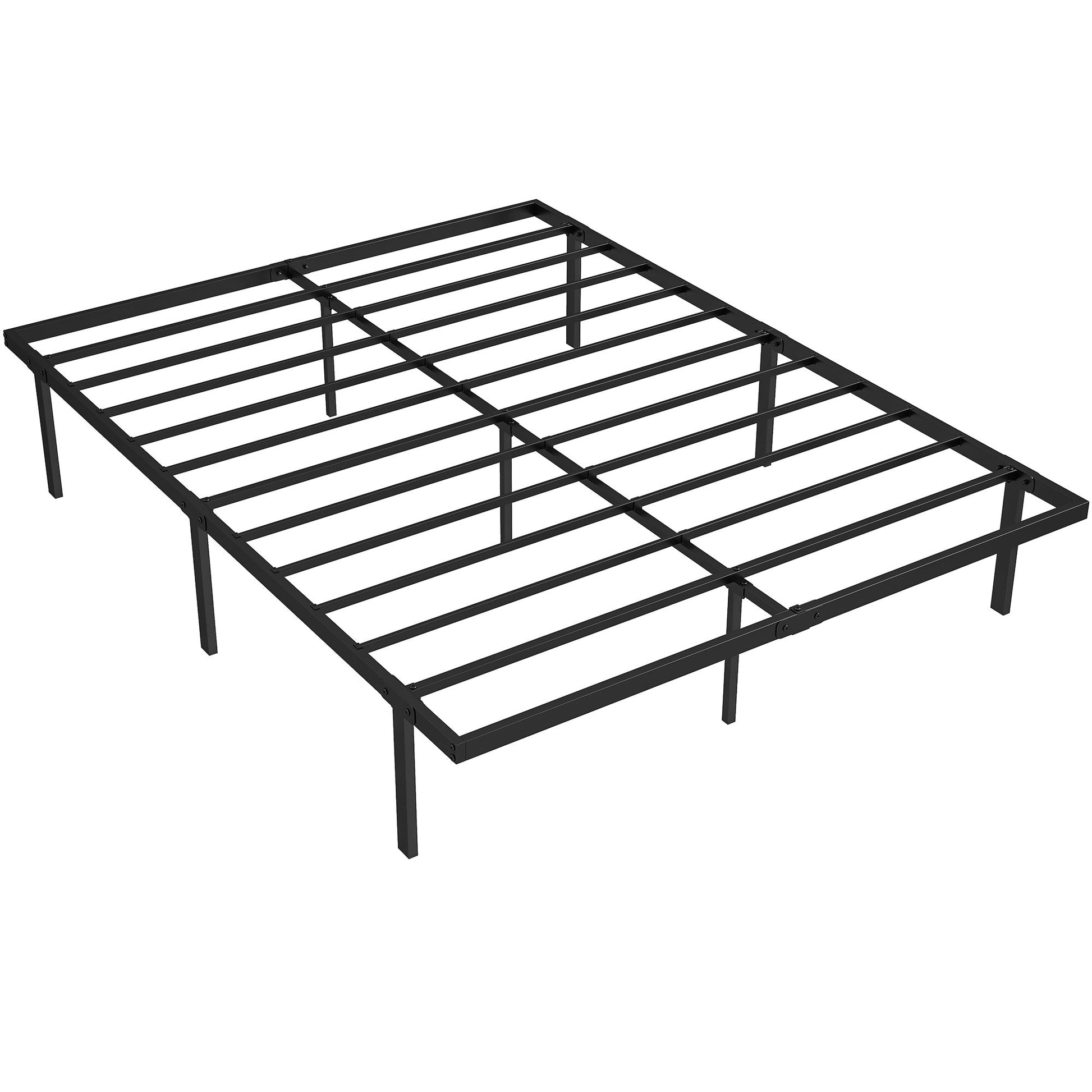 5ft King Bed Frame with Underbed Storage, 35.5 cm Height, Metal Platform Bed Frame with Steel Slat Support, Noise-Free, No Box Spring Needed, Easy Assembly, Black