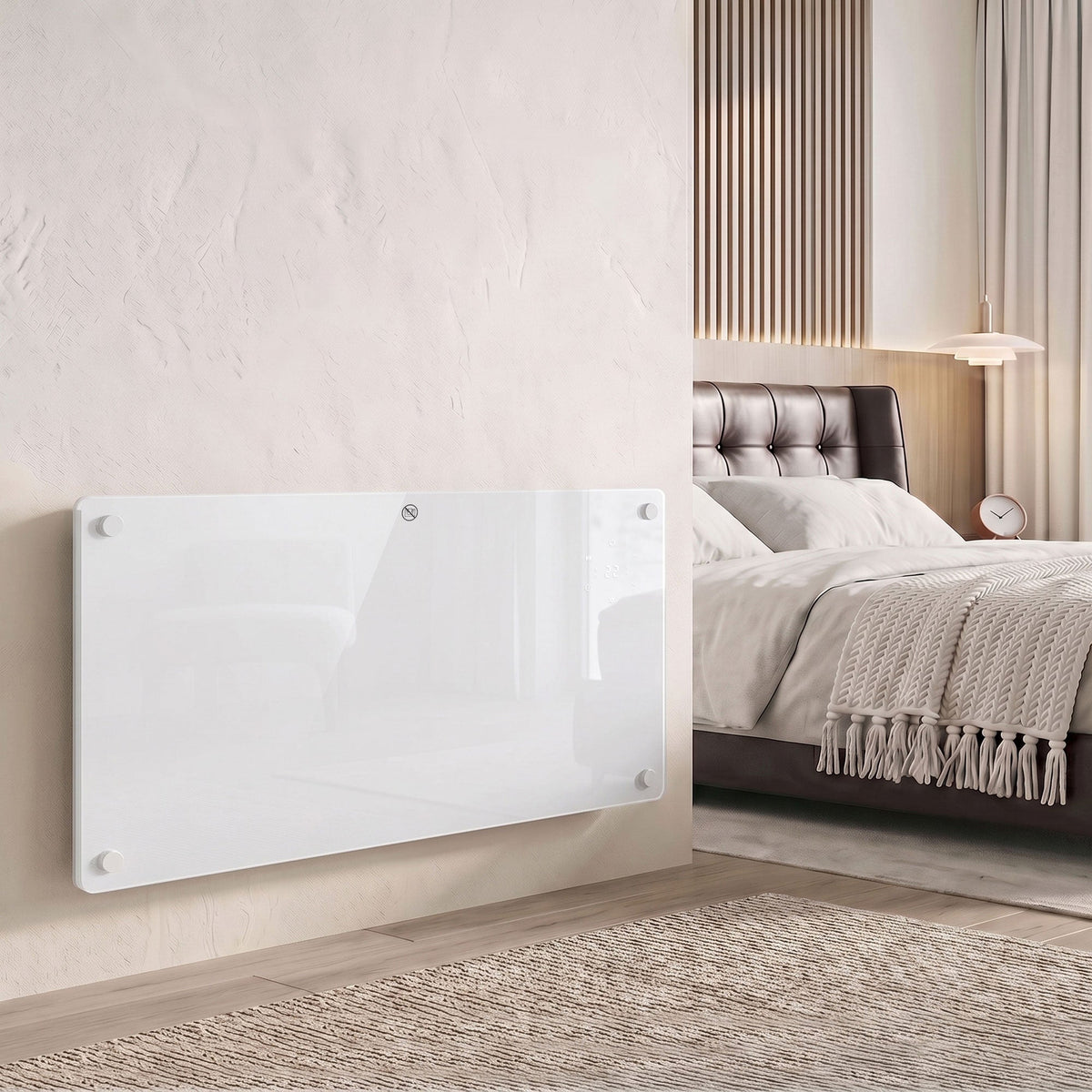 2000W Smart Glass Panel Heater Wall Mounted & Freestanding, Wifi Enabled, Works With Alexa & Google Home, Electric Heater with Weekly Timer, Open Window & Anti-Frost Mode, Thermostat, White