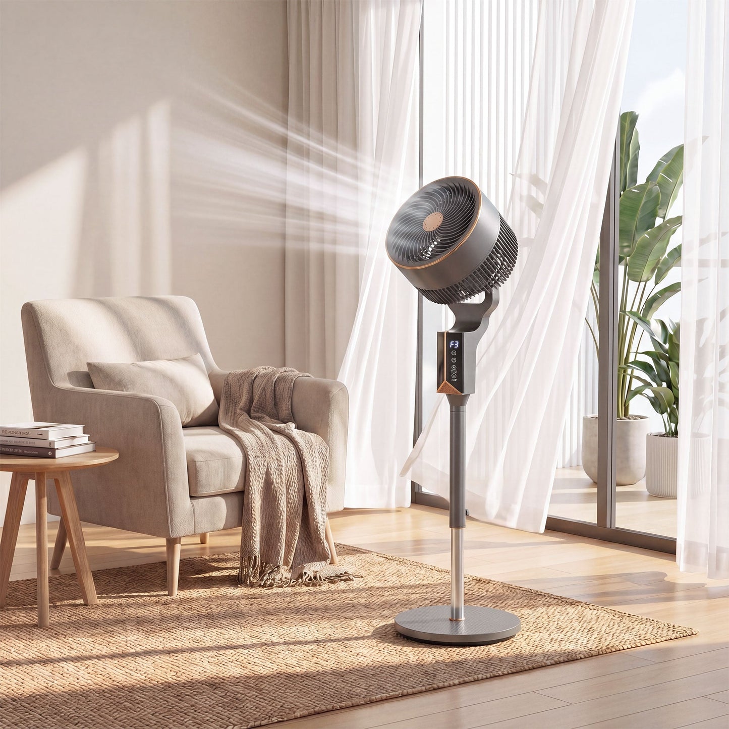 20 dB Silent Standing Fan for Bedroom, 46" Pedestal Fan with 65° Oscillating, 85° Vertical Tilt, 8 Speeds, Remote Control, 12H Timer, Adjustable Height, Grey