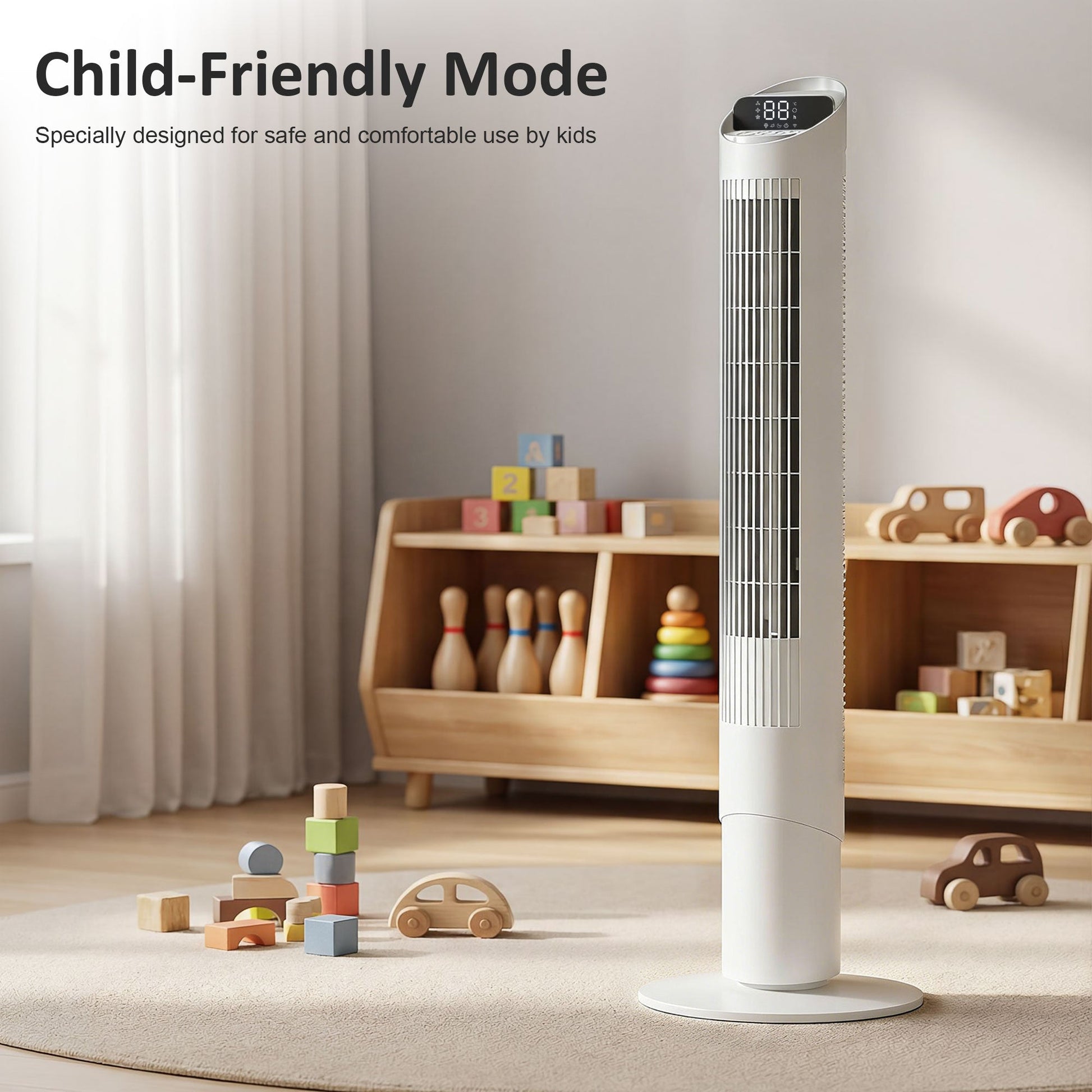 101.8 cm Tower Fan for Cooling, Standing Floor Cooling Fan with WiFi App, 6 Speeds and 4 Modes, 65° Oscillating, 12H Timer and Remote Control for Bedroom, Office, White