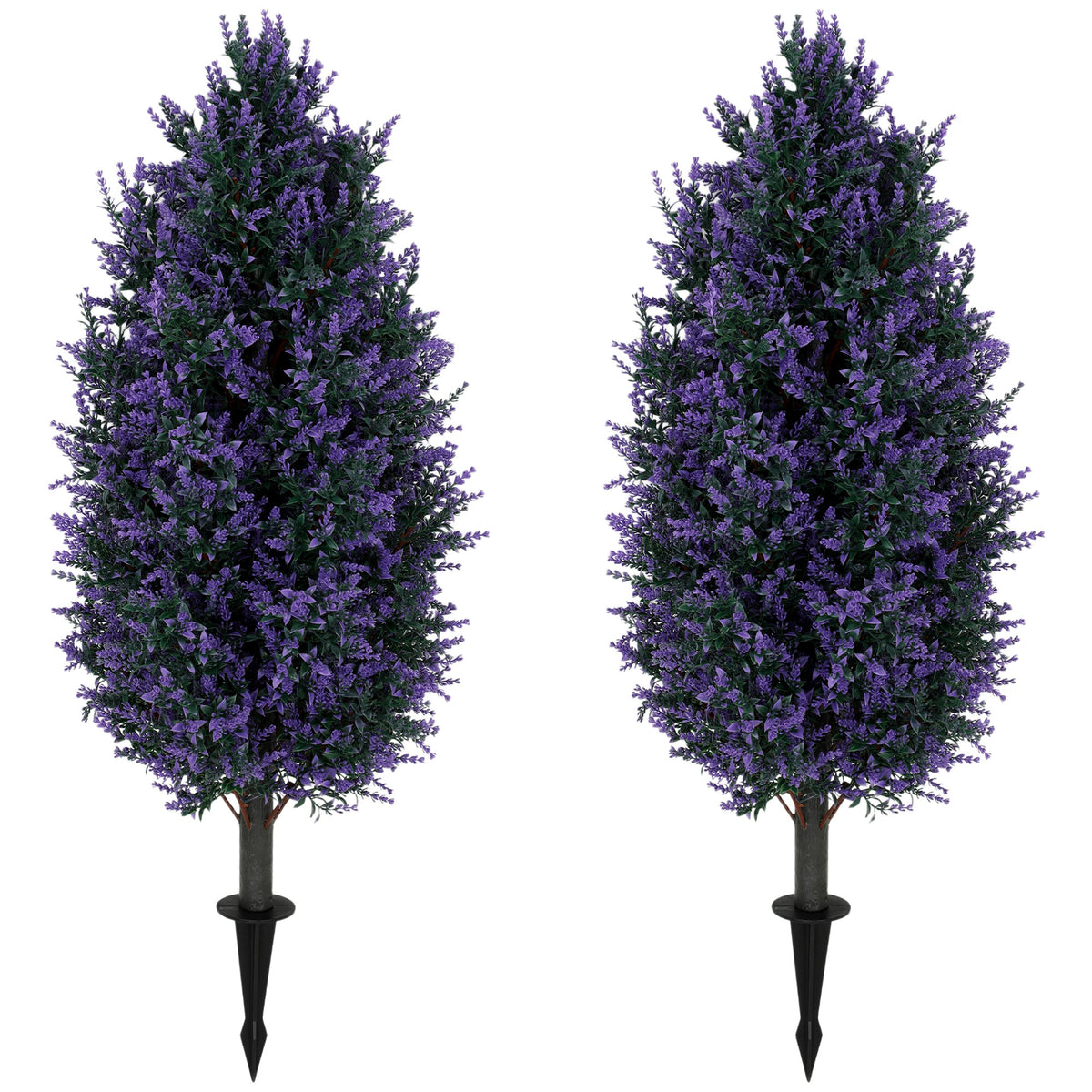 Set of 2 90 cm Artificial Lavender Flowers with Stakes and 642 Blossoms, Greenery Shrub, Indoor Outdoor Fake Plants for Home Office, Living Room, Garden, Patio Decor