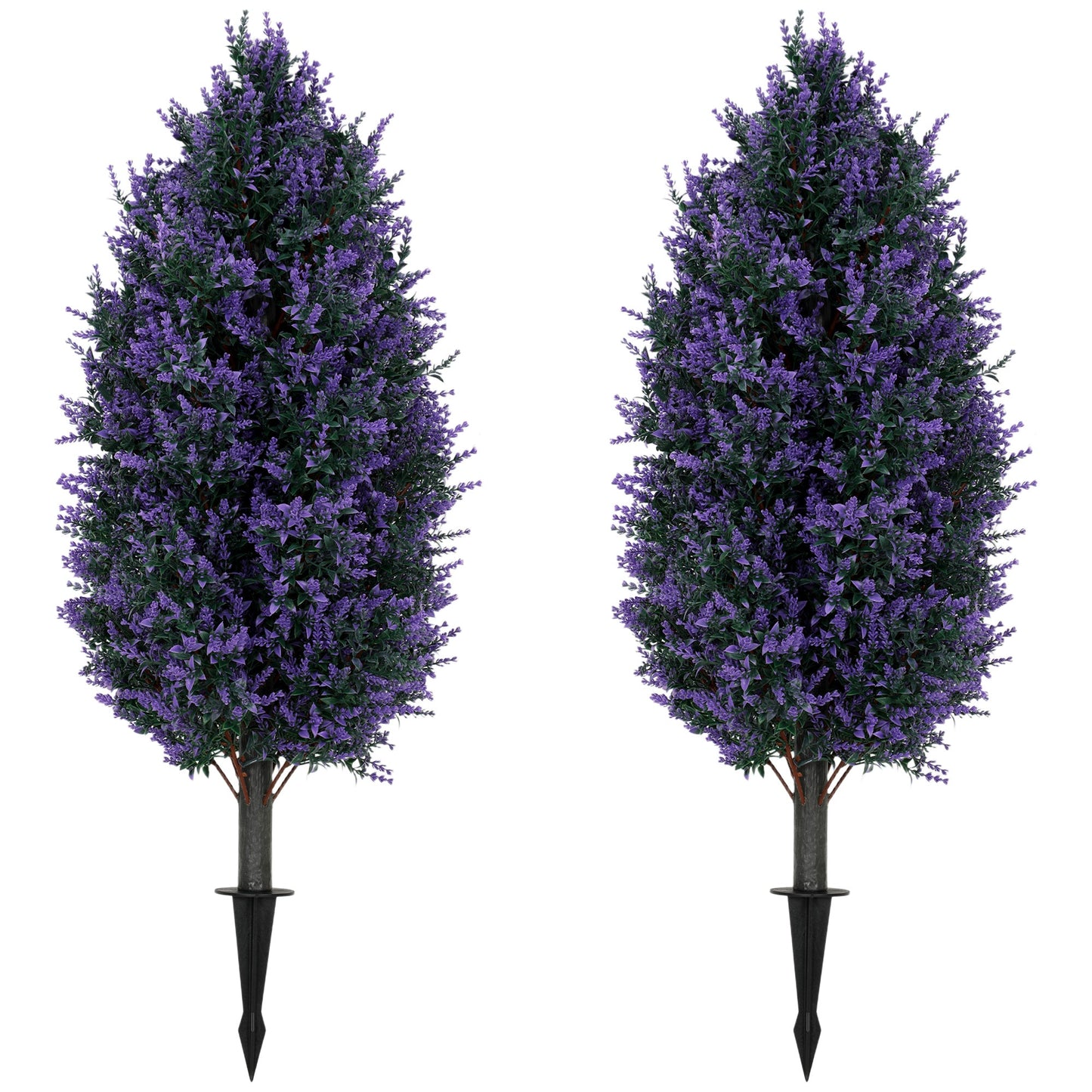 Set of 2 90 cm Artificial Lavender Flowers with Stakes and 642 Blossoms, Greenery Shrub, Indoor Outdoor Fake Plants for Home Office, Living Room, Garden, Patio Decor