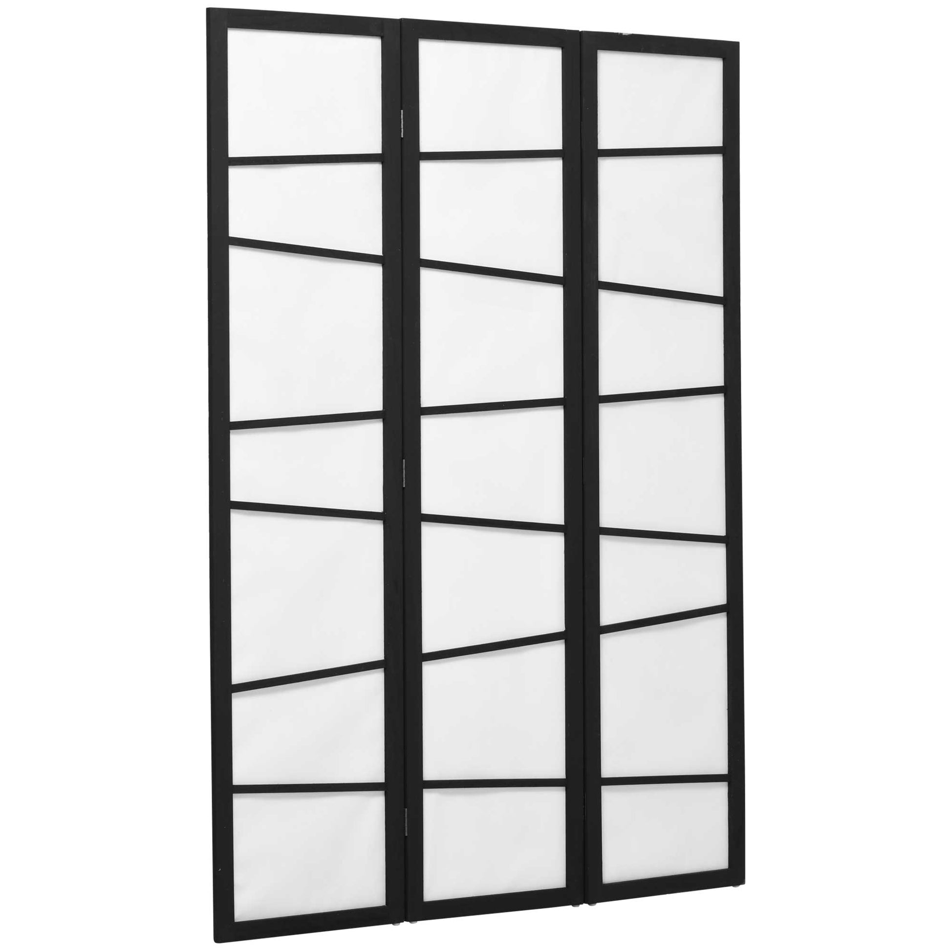 HOMCOM 3 Panel Room Divider, Wooden Folding Privacy Screen, Freestanding Wall Partition Separator for Bedroom, White