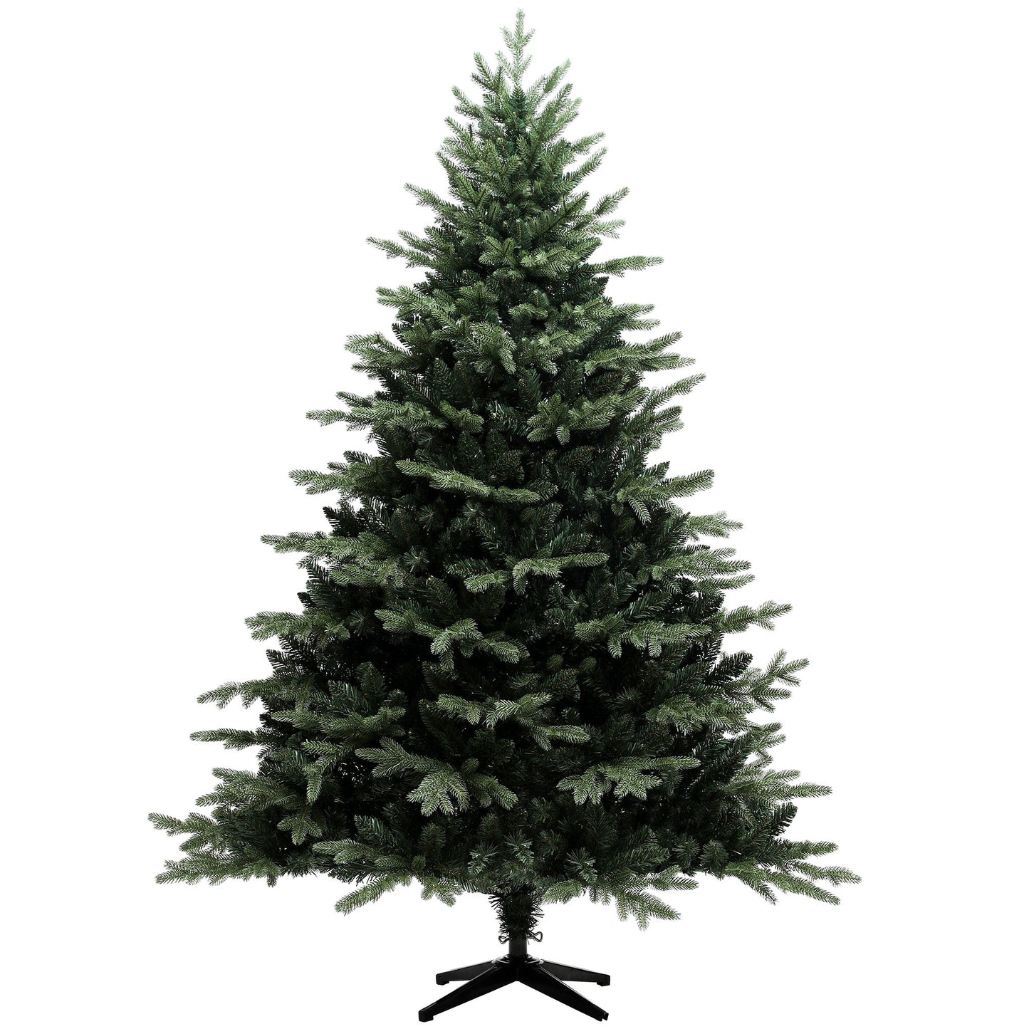 7ft Artificial Spurce Christmas Tree with 3116 Branch Tips and Foldable Steel Base, Realistic Hinged Xmas Tree for Home Office, Green
