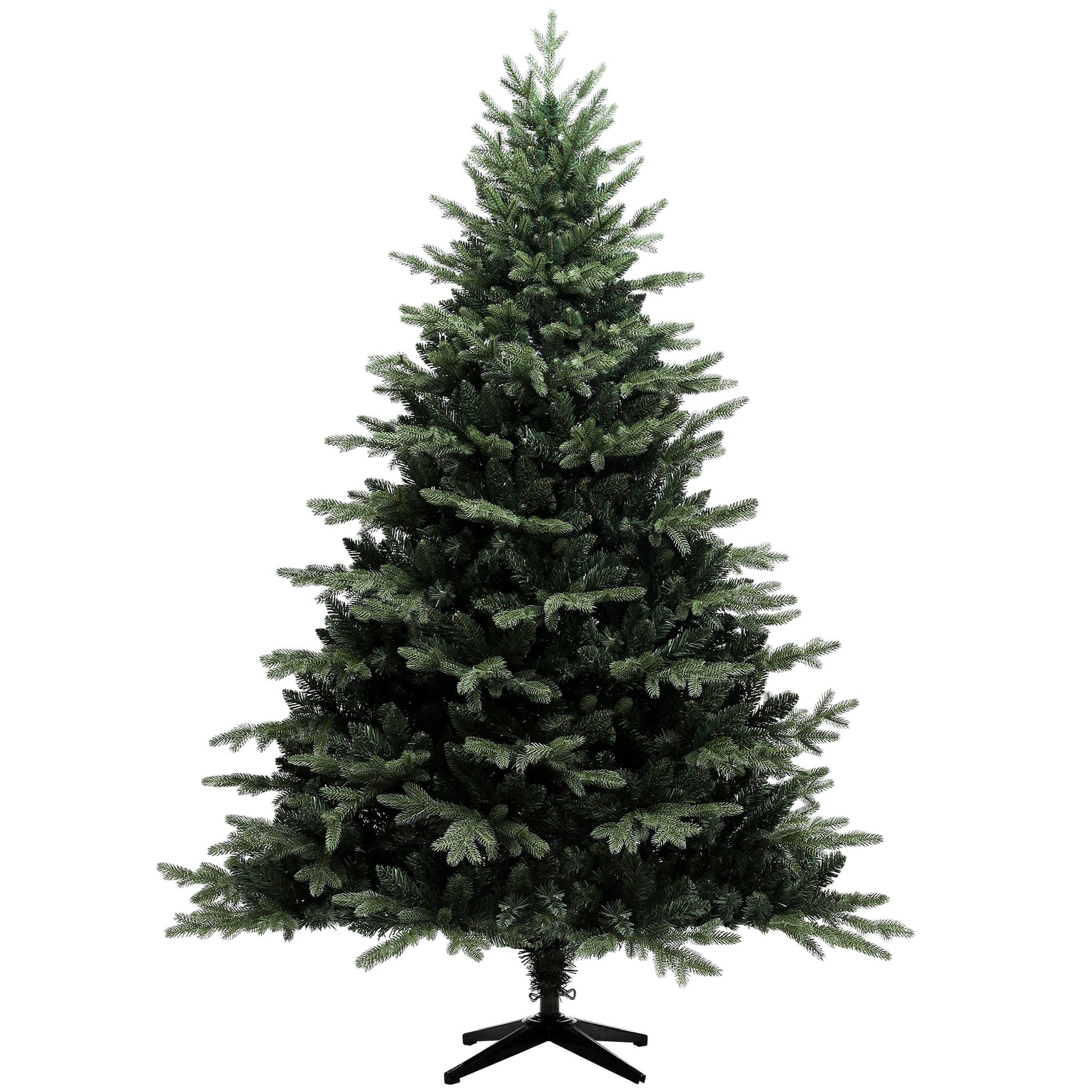 7ft Artificial Spurce Christmas Tree with 3116 Branch Tips and Foldable Steel Base, Realistic Hinged Xmas Tree for Home Office, Green