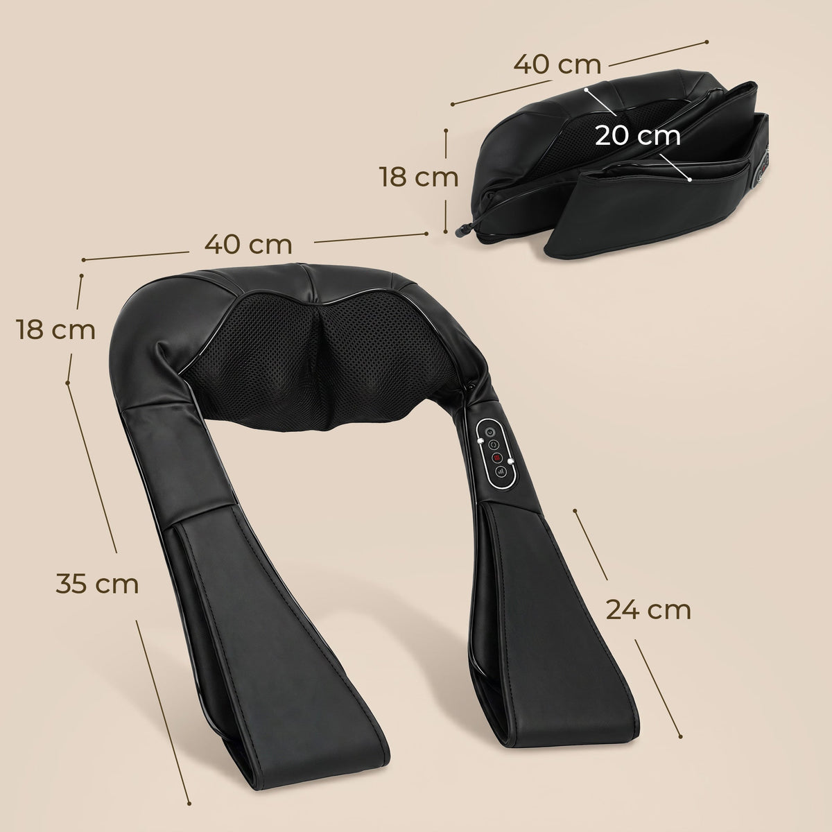 Cordless Neck Massager with Heat, Deep Tissue 4D Shiatsu Neck and Shoulder Massager for Back, Waist and Leg, for Car Home Office, Gifts for Men and Women