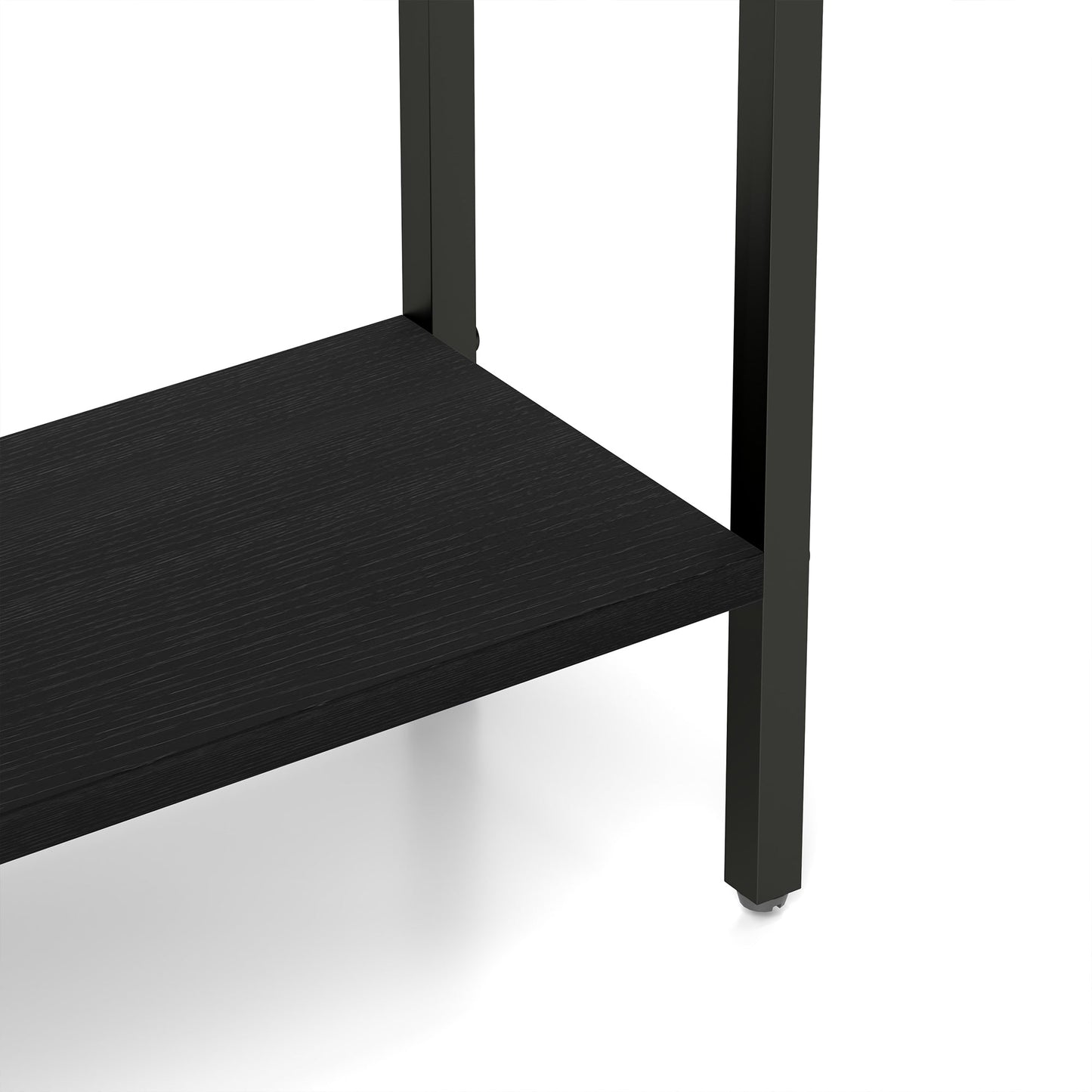 HOMCOM Side Table with 3-Tier Storage, Small Bedside Table, Sofa End Table with Steel Frame for Living Room, Bedroom, Black