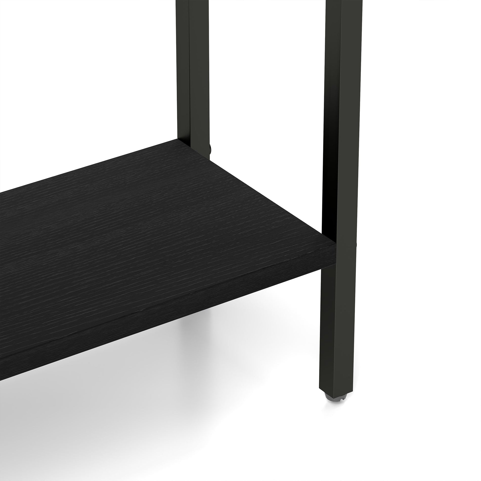 HOMCOM Side Table with 3-Tier Storage, Small Bedside Table, Sofa End Table with Steel Frame for Living Room, Bedroom, Black