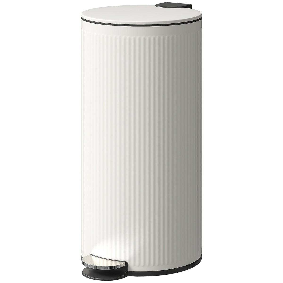 30 Litre Pedal Kitchen Bin with Soft Close and Stay Open Lid, Rubbish Bin with Removable Inner Bucket for Kitchen, Office, Home, Cream