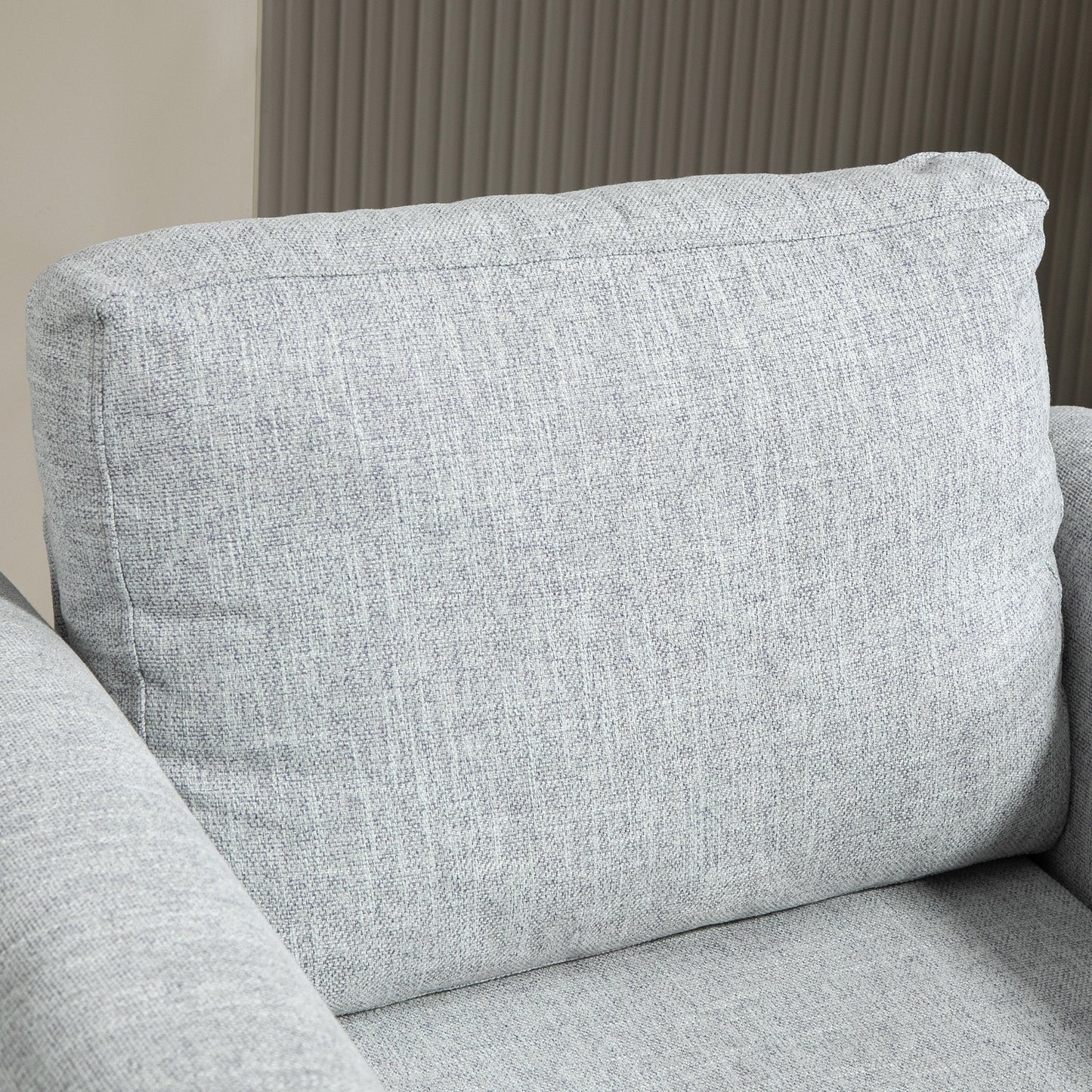 HOMCOM Vintage Armchair, Upholstered Accent Chair with Back Pillow, Rolled Arms and Gourd-Shaped Rubber Wood Legs, Single Sofa for Living Room, Reading Room, Light Grey