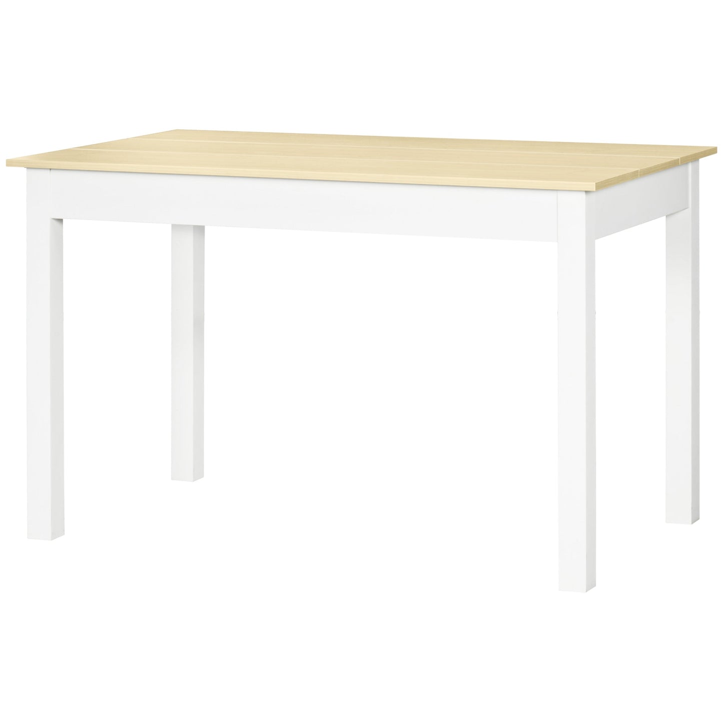 HOMCOM Dining Table for 4 to 6, Modern Kitchen Table with Wood Effect Tabletop, Thick Legs, 120cm, Oak Wood Grain