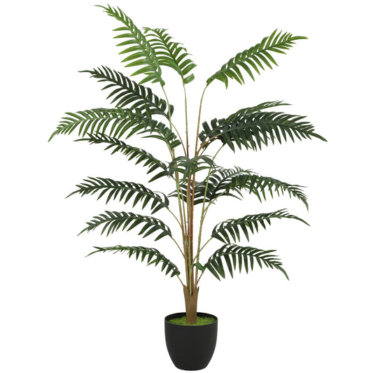 120cm Tall Artificial Fern Topiary Tree, Realistic Artificial Plant in Cement Pot, Fake Plant for Indoor Outdoor Front Porch Home Decor, Green
