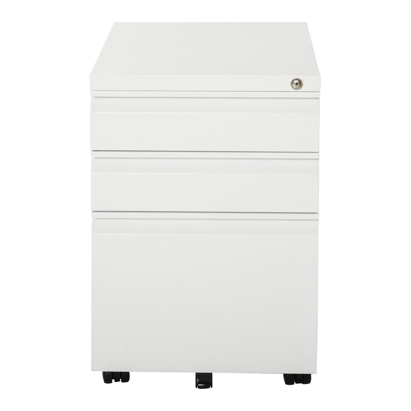 Vinsetto Mobile Vertical File Cabinet Lockable Metal Filling Cabinet with 3 Drawers Anti-tilt Design for Letter A4 Legal Size Fully Assembled Except Casters White